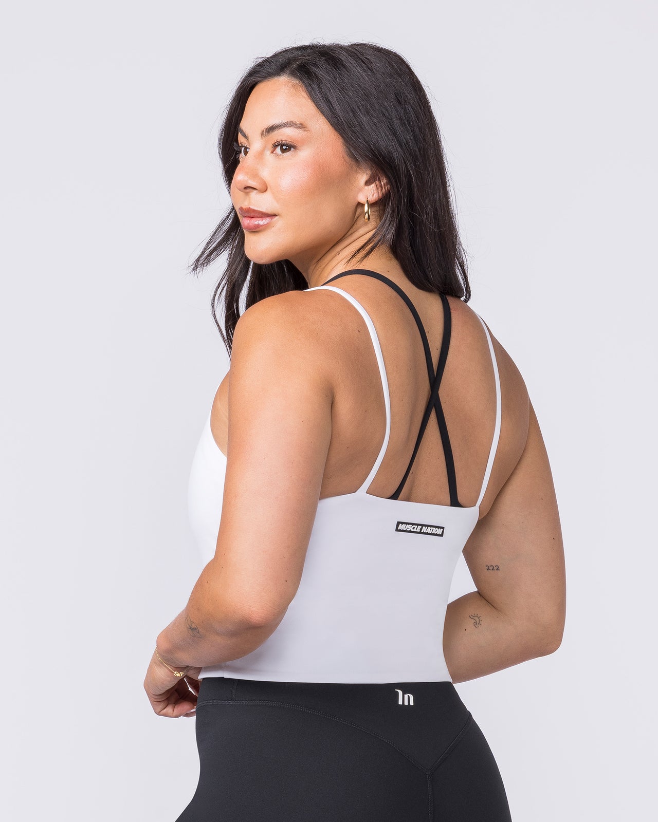 Cami Active Tank White - Muscle Nation women's tank top, view 3