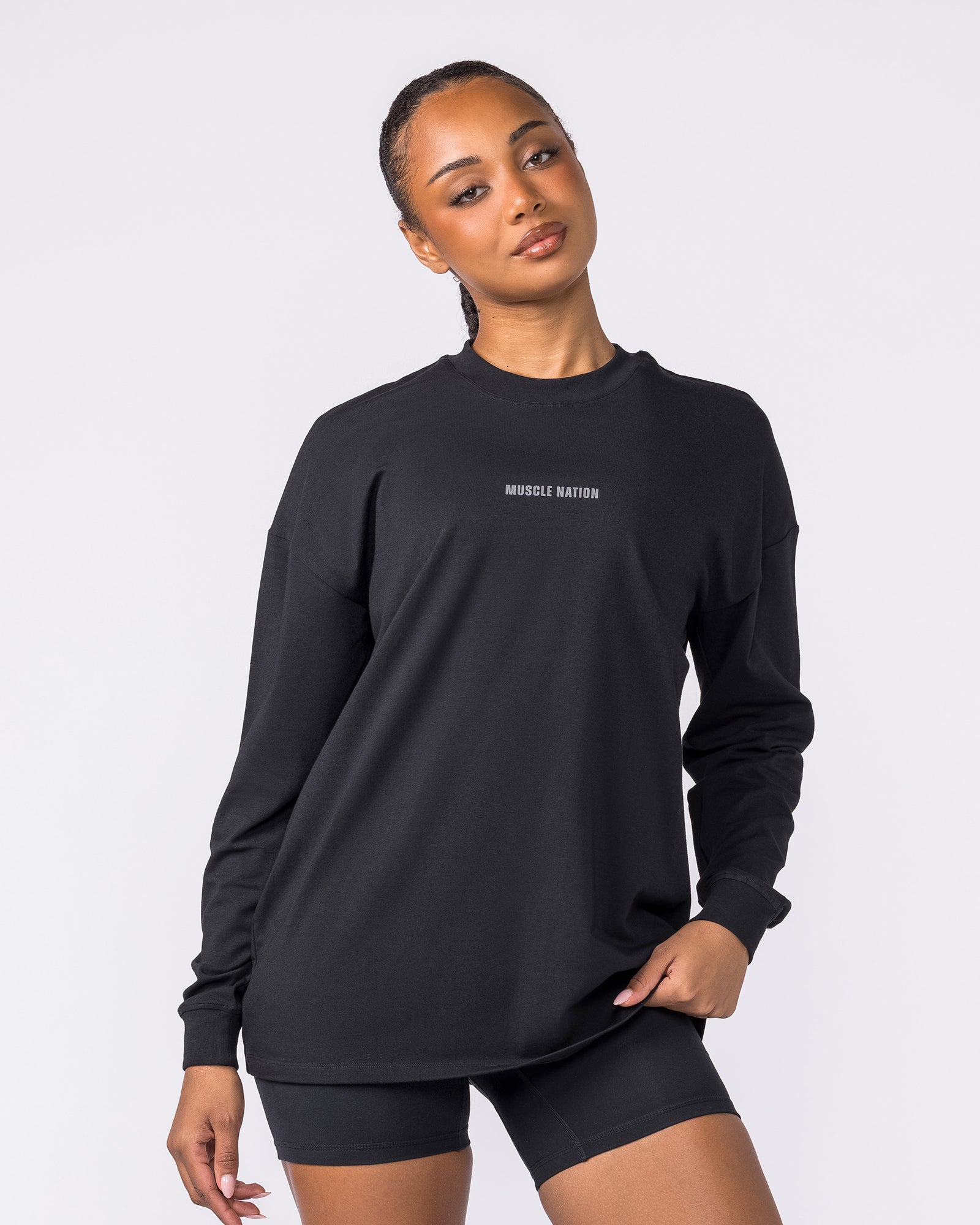 Classic Long Sleeve Top - Black-Long Sleeve T-Shirts-XXS-042617BLK-XXS-MNAPPRL50215-3-Muscle Nation