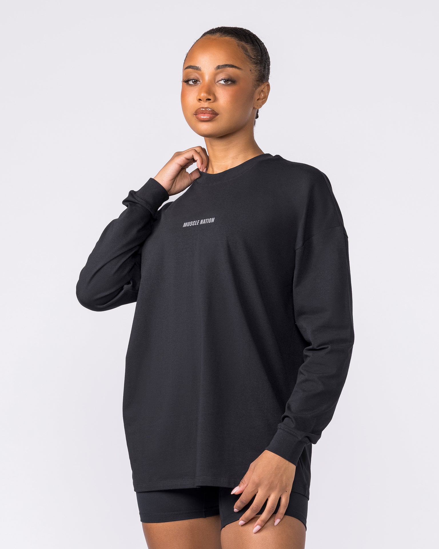 Classic Long Sleeve Top - Black-Long Sleeve T-Shirts-XXS-042617BLK-XXS-MNAPPRL50215-4-Muscle Nation