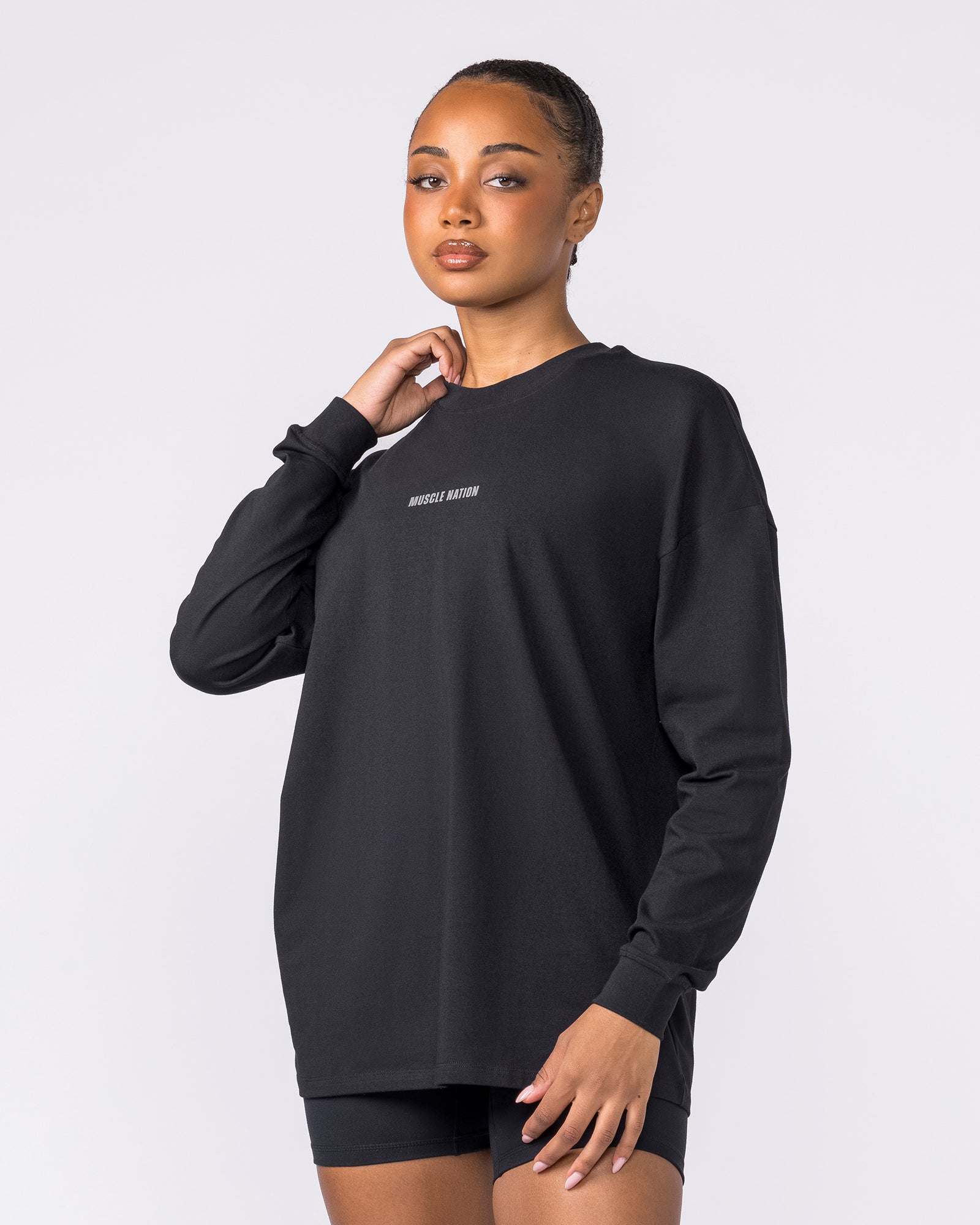Classic Long Sleeve Top - Black-Long Sleeve T-Shirts-XXS-042617BLK-XXS-MNAPPRL50215-4-Muscle Nation