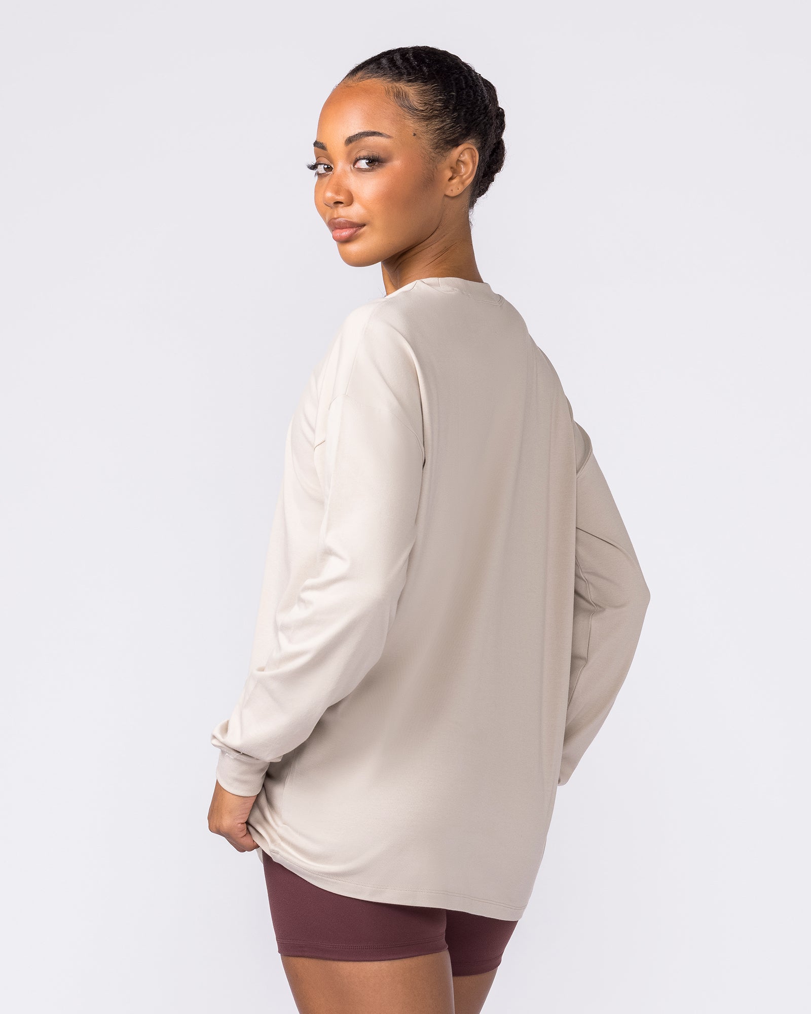 Classic Long Sleeve Top - Cream-Long Sleeve T-Shirts-XXS-042617CREAM-XXS-MNAPPRL50207-2-Muscle Nation