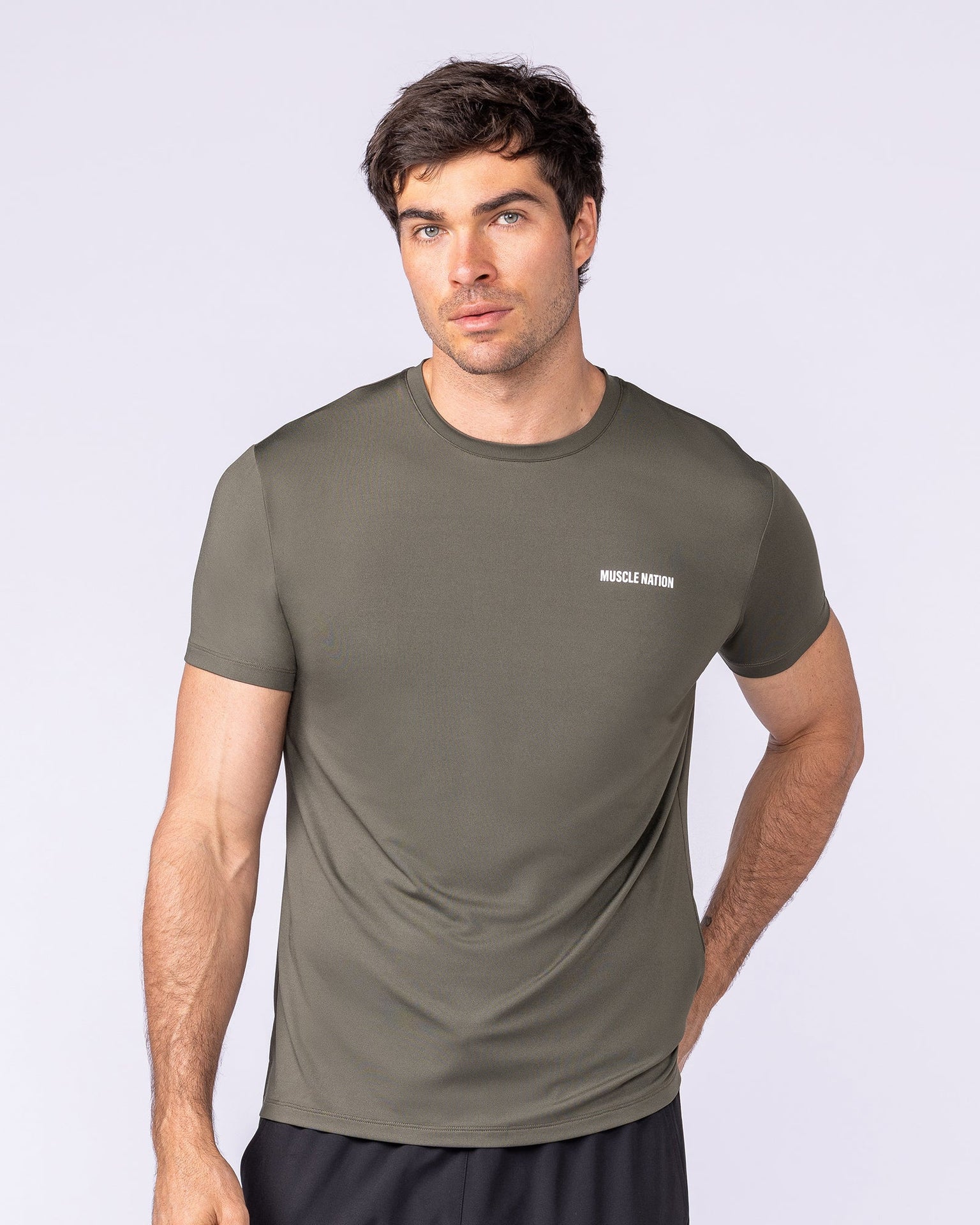Climaflex Active Tee - Dark Khaki-T-Shirts-S-1125169DKHAKI-S-MNAPPRL46948-3-Muscle Nation