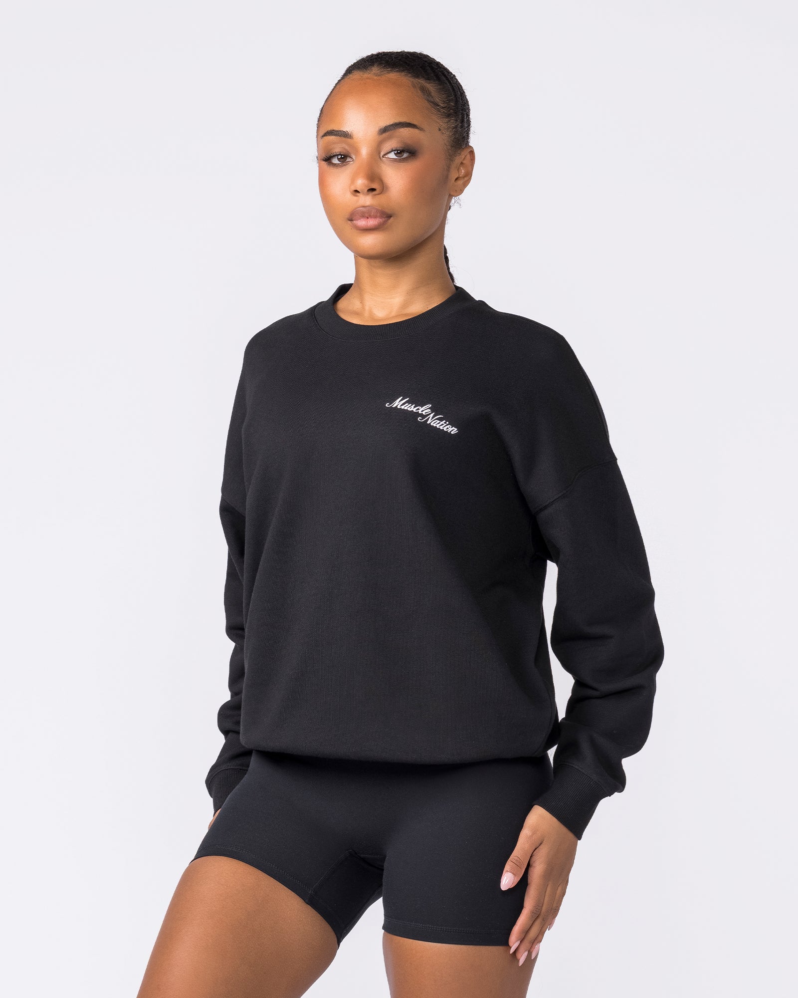 Collective Boxy Pullover - Black-Jumpers & Hoodies-XXS-042603BLK-XXS-MNAPPRL49919-3-Muscle Nation