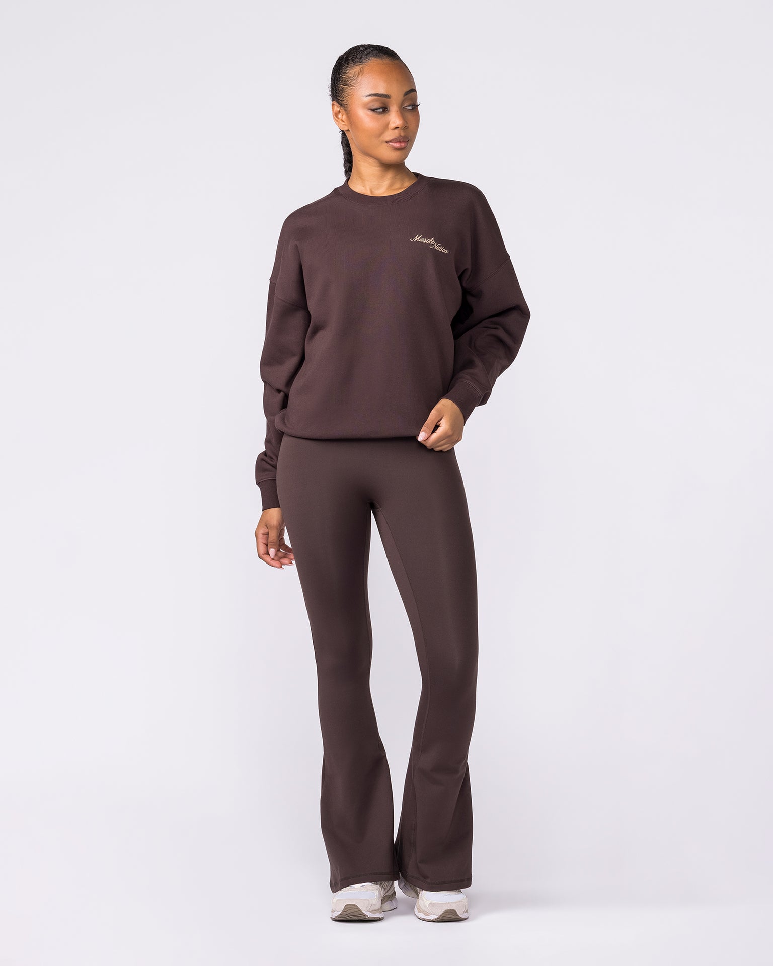 Collective Boxy Pullover - Cocoa-Jumpers & Hoodies-XXS-042603COCOA-XXS-MNAPPRL49892-5-Muscle Nation