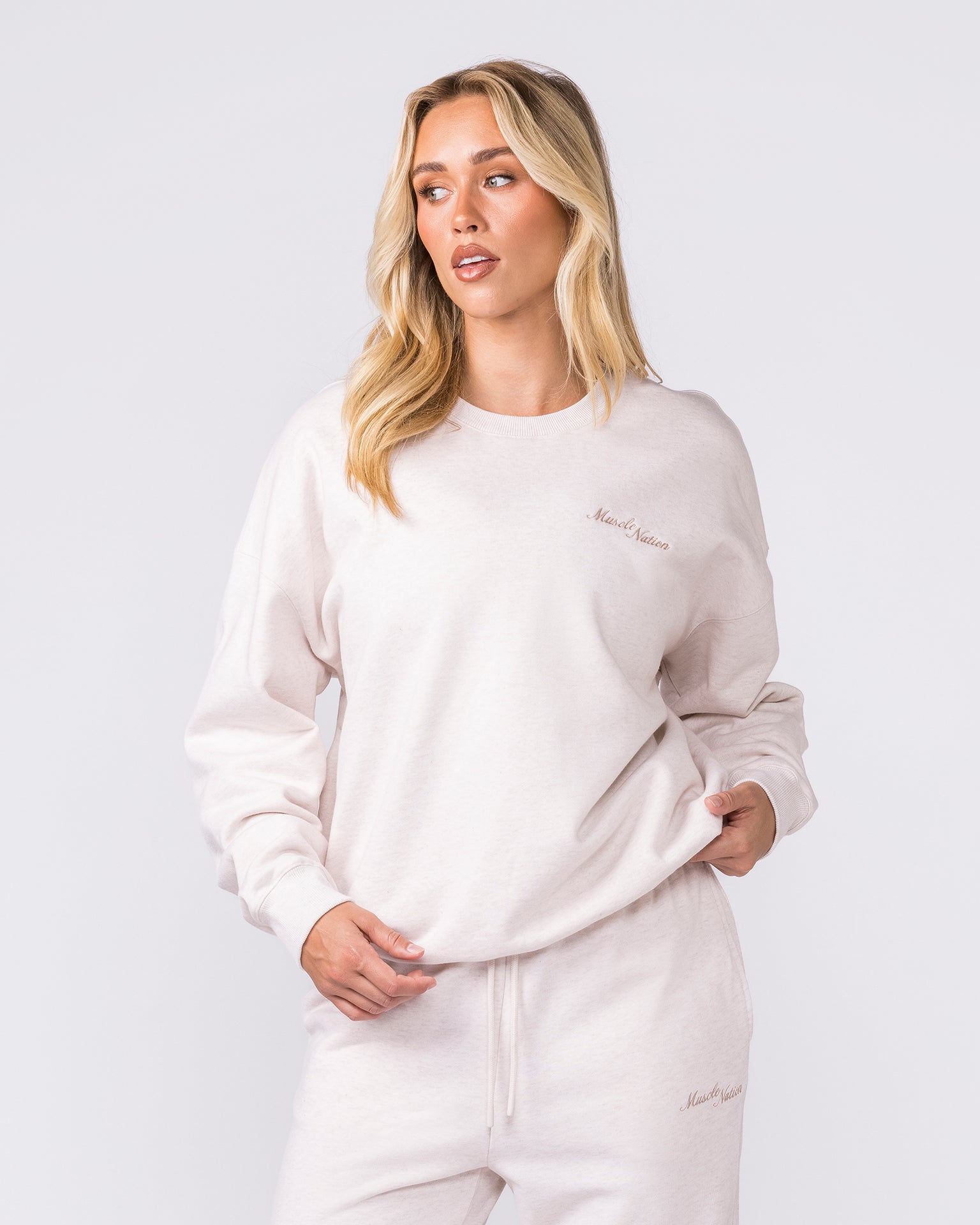 Collective Boxy Pullover - Dew Marl-Jumpers & Hoodies-XXS-042603DEWMRL-XXS-MNAPPRL49901-3-Muscle Nation