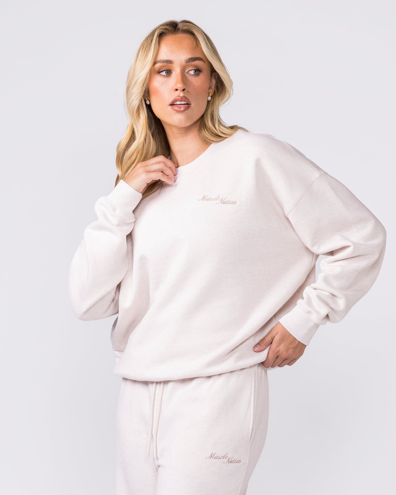 Collective Boxy Pullover - Dew Marl-Jumpers & Hoodies-XXS-042603DEWMRL-XXS-MNAPPRL49901-4-Muscle Nation