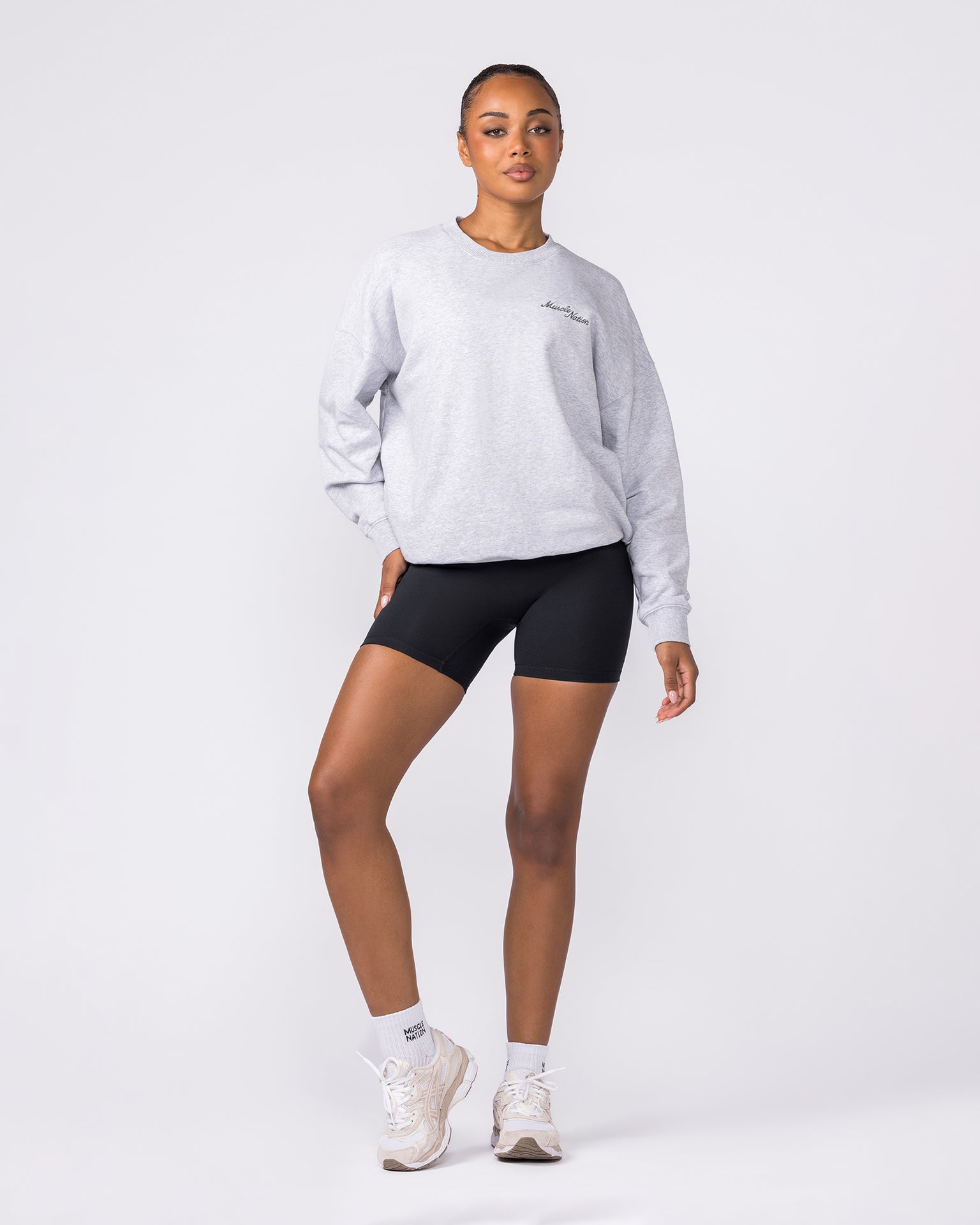 Collective Boxy Pullover - Light Grey Marl-Jumpers & Hoodies-XXS-042603LTGRYMRL-XXS-MNAPPRL49910-6-Muscle Nation