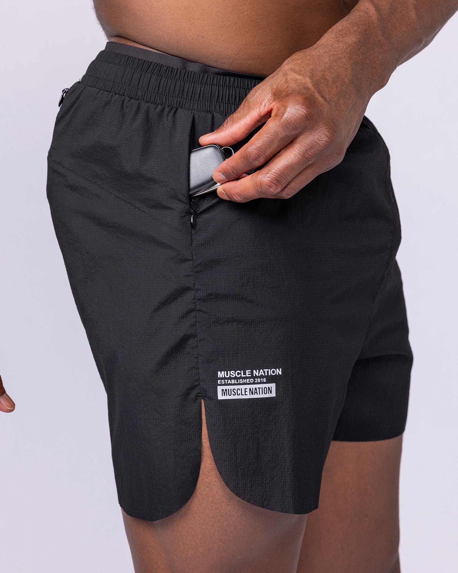 Compete 3" Run Shorts - Black-Shorts-S-1125158BLK-S-MNAPPRL47339-6-Muscle Nation
