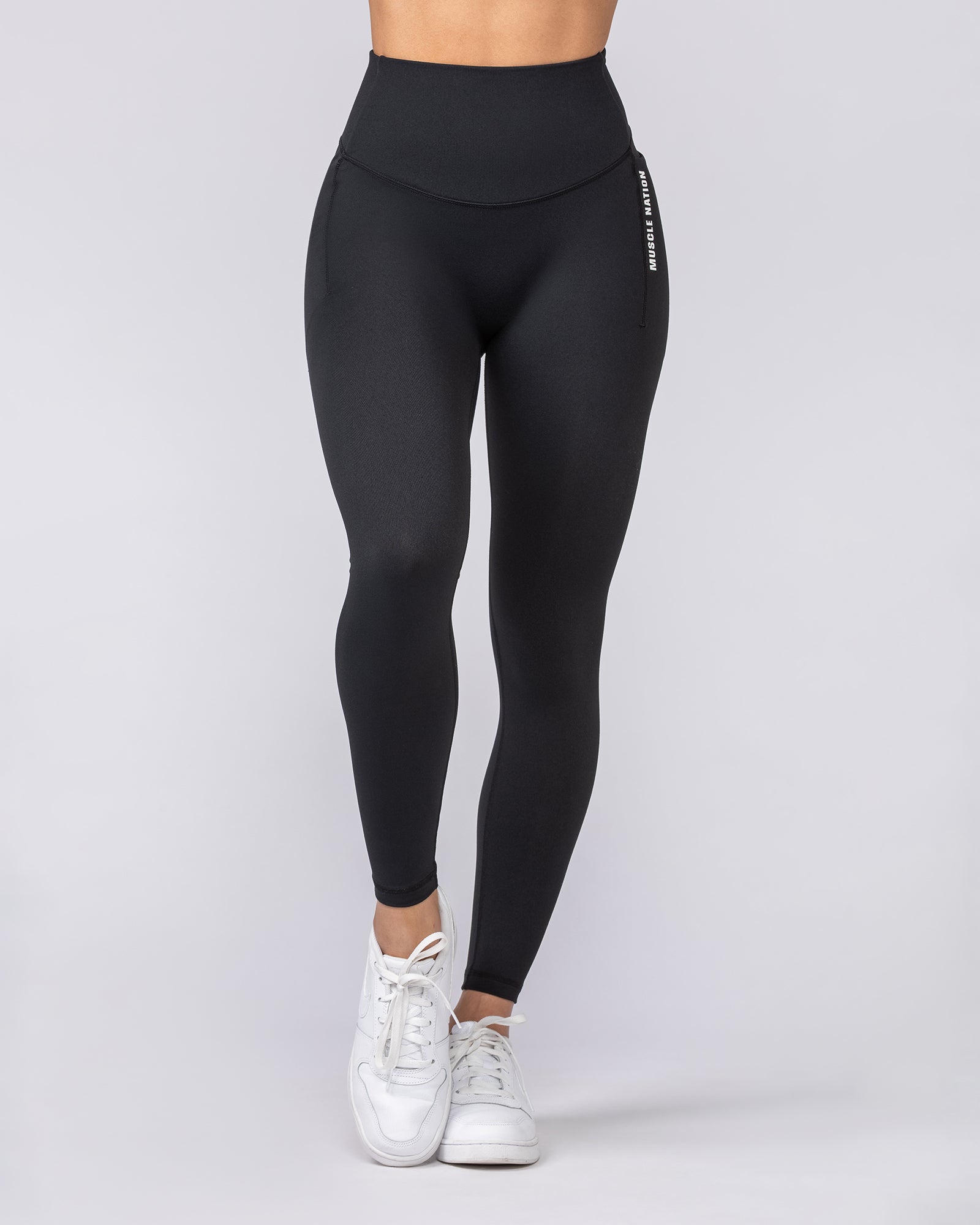 Core Pocket Ankle Length Leggings - Black-Leggings-XXS-112442BLK-XXS-MNAPPRL33424-2-Muscle Nation