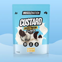 CUSTARD Casein Protein - Cookies & Cream - 25 serves-Custard Casein Powder-MNSUPPS0061-9359054001374-1-Muscle Nation