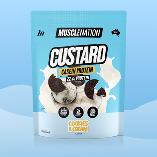 CUSTARD Casein Protein - Cookies & Cream - 25 serves-Custard Casein Powder-MNSUPPS0061-9359054001374-1-Muscle Nation