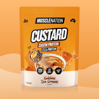 CUSTARD Casein Protein - Golden Ice Cream - 25 serves-Custard Casein Powder-MNSUPPS0070-9359054001398-1-Muscle Nation