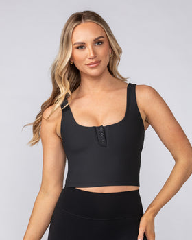 Flirt Bra Tank - Black-Singlets & Tanks-XXS-082504BLK-XXS-MNAPPRL43437-1-Muscle Nation