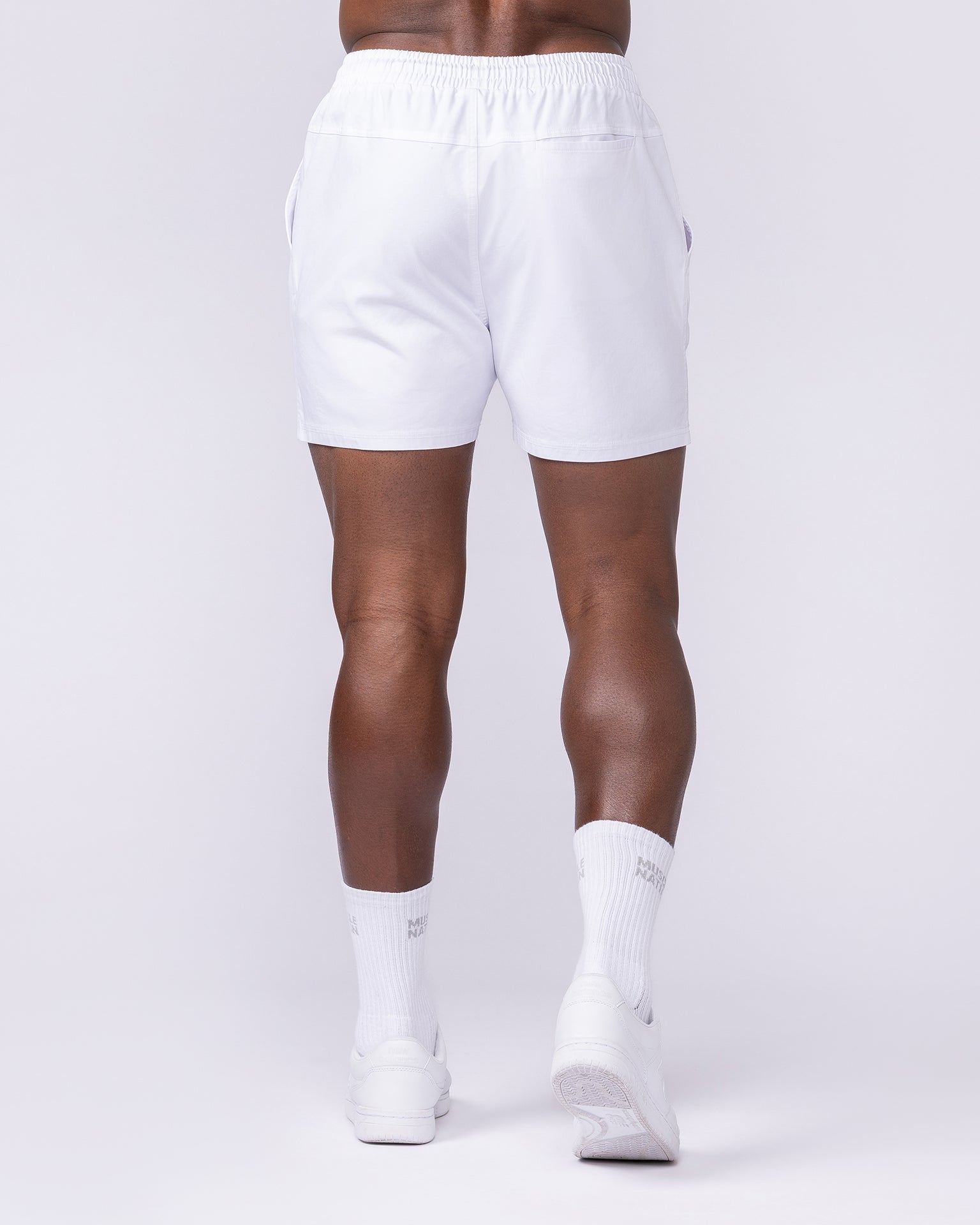 Daily 4" Shorts - White-Shorts-S-1125164WHT-S-MNAPPRL46976-5-Muscle Nation