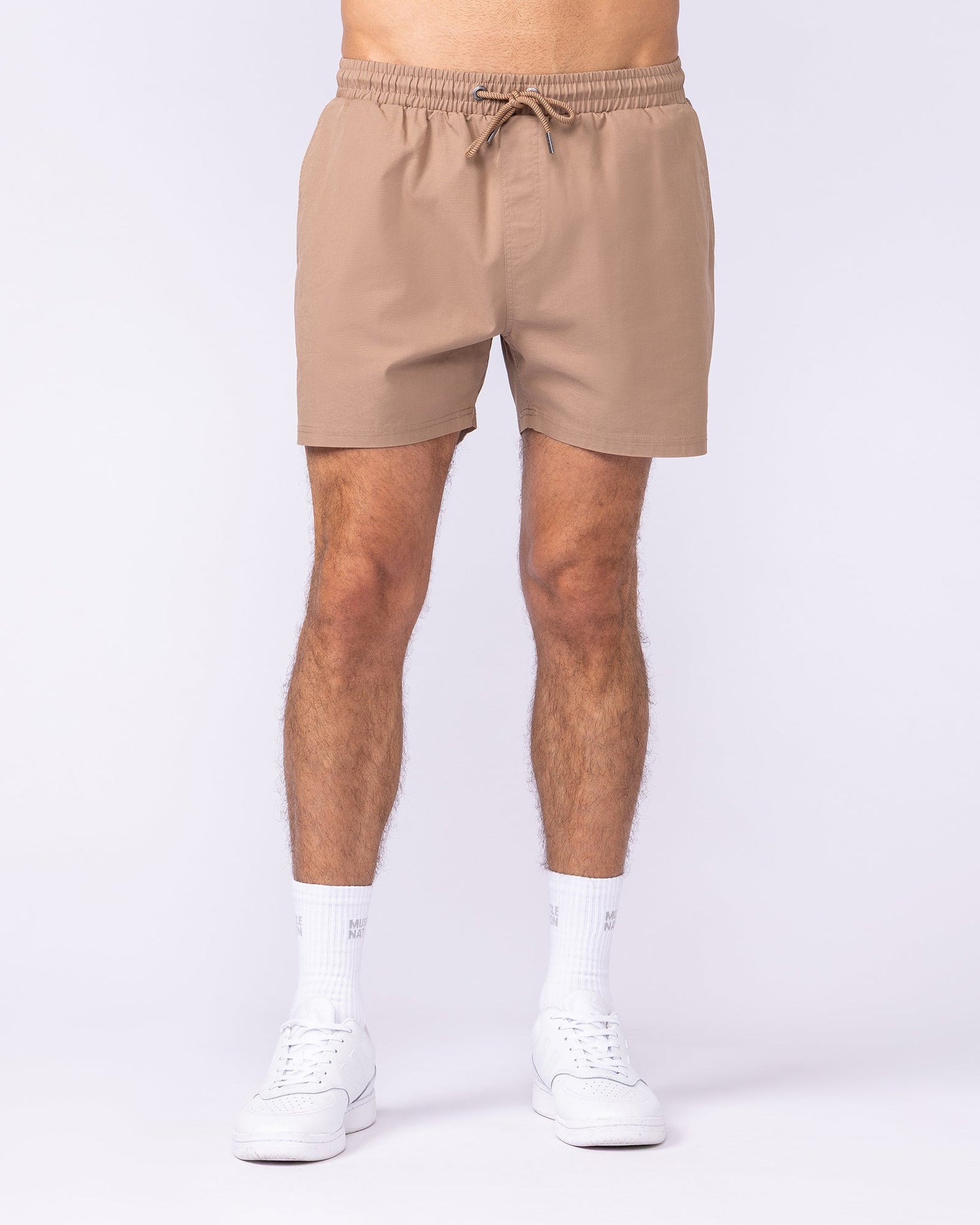 Daily 4" Shorts - Tan-Shorts-S-112482TAN-S-MNAPPRL35522-3-Muscle Nation