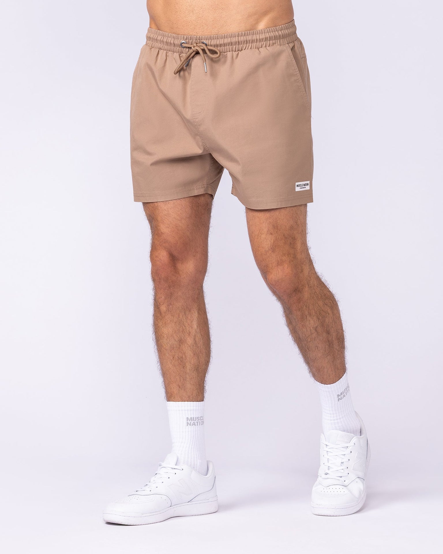 Daily 4" Shorts - Tan-Shorts-S-112482TAN-S-MNAPPRL35522-4-Muscle Nation