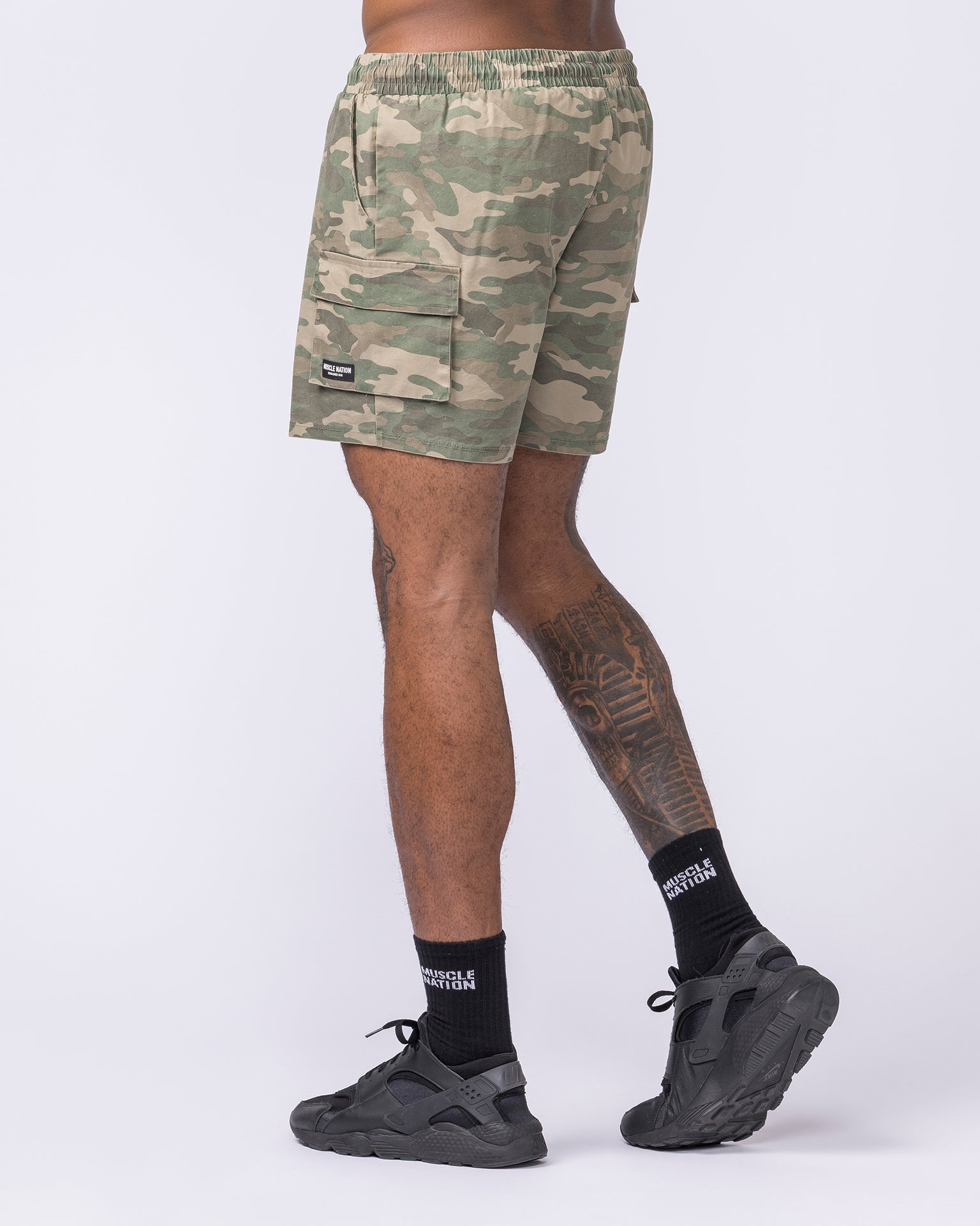 Daily Cargo 5" Shorts - Washed Camo Print-Shorts-S-042504WCMO-S-MNAPPRL41762-4-Muscle Nation