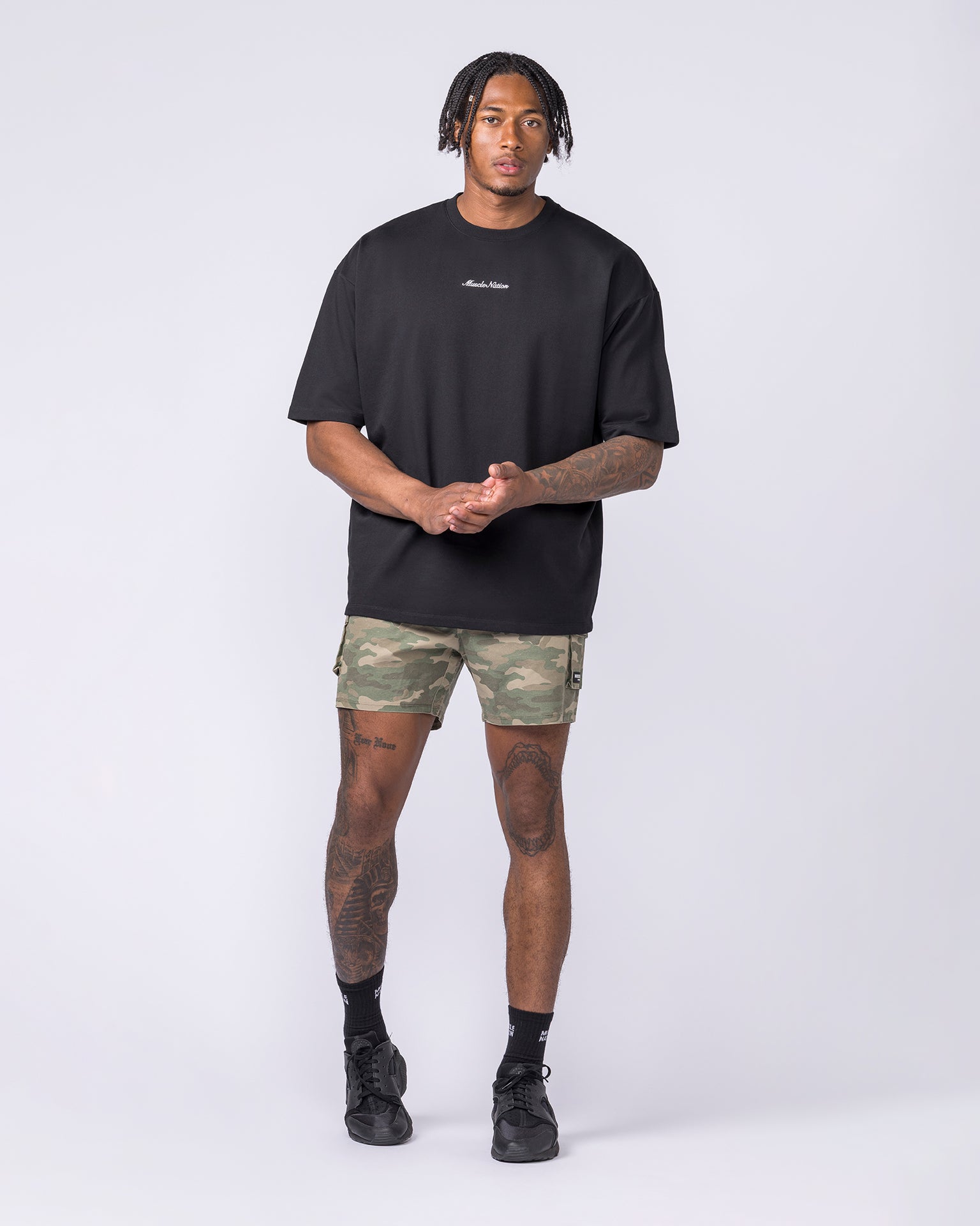 Daily Cargo 5" Shorts - Washed Camo Print-Shorts-S-042504WCMO-S-MNAPPRL41762-6-Muscle Nation