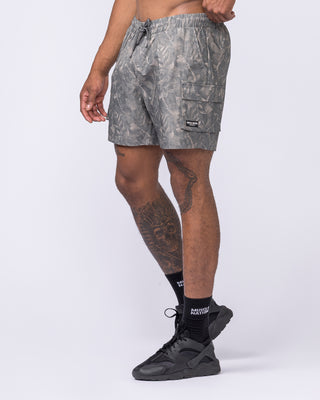 Daily Cargo 5" Shorts - Washed Tree Camo Grey-Shorts-S-122506WTCMOG-S-MNAPPRL48034-1-Muscle Nation