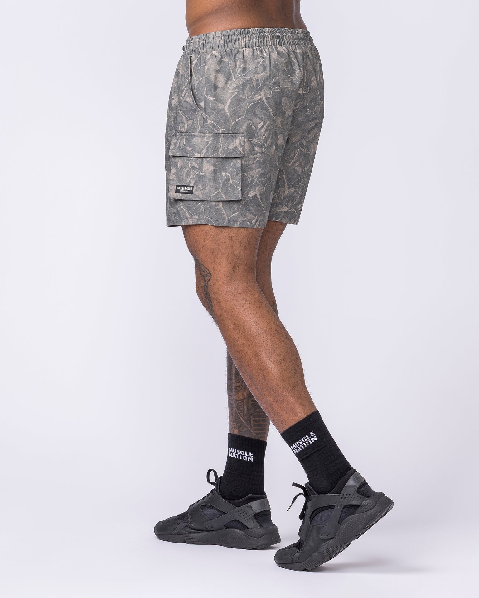 Daily Cargo 5" Shorts - Washed Tree Camo Grey-Shorts-S-122506WTCMOG-S-MNAPPRL48034-2-Muscle Nation