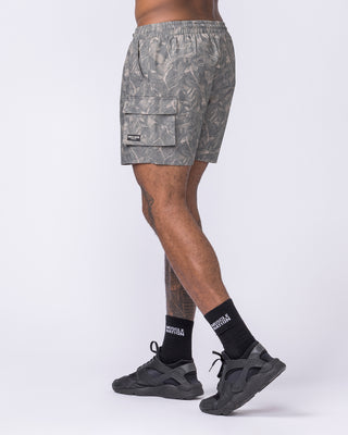 Daily Cargo 5" Shorts - Washed Tree Camo Grey-Shorts-S-122506WTCMOG-S-MNAPPRL48034-2-Muscle Nation