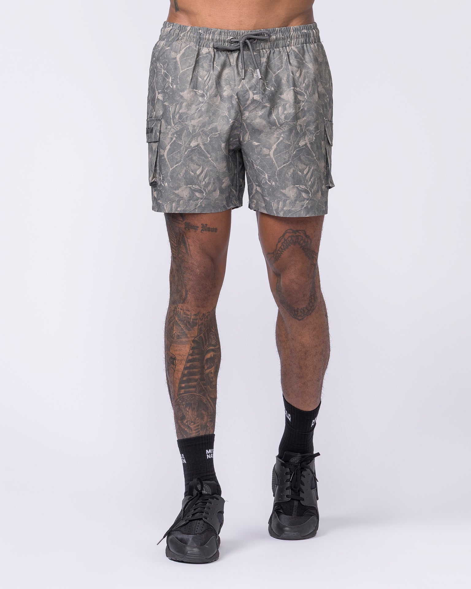 Daily Cargo 5" Shorts - Washed Tree Camo Grey-Shorts-S-122506WTCMOG-S-MNAPPRL48034-3-Muscle Nation