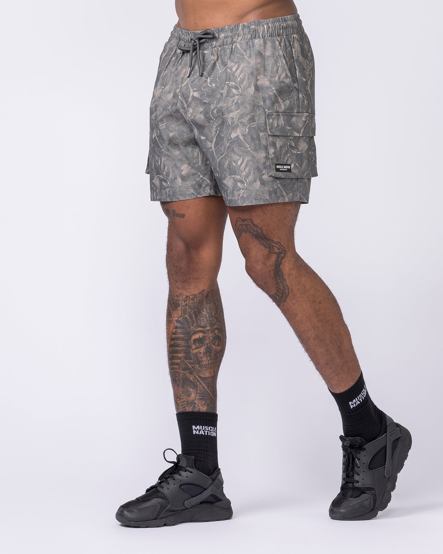 Daily Cargo 5" Shorts - Washed Tree Camo Grey-Shorts-S-122506WTCMOG-S-MNAPPRL48034-4-Muscle Nation
