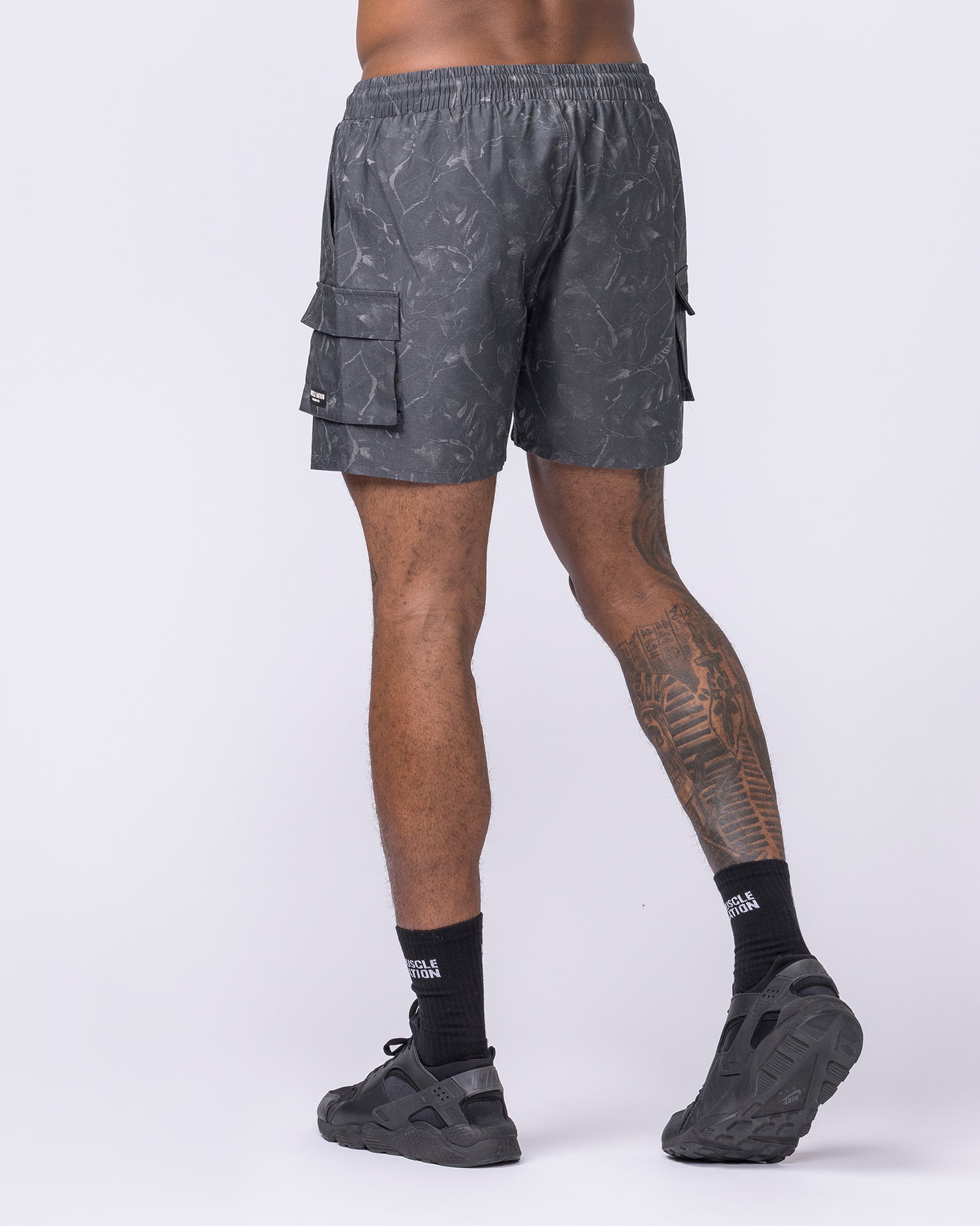 Daily Cargo 5" Shorts - Washed Tree Camo Monochrome-Shorts-S-122506WTCMOM-S-MNAPPRL48041-2-Muscle Nation
