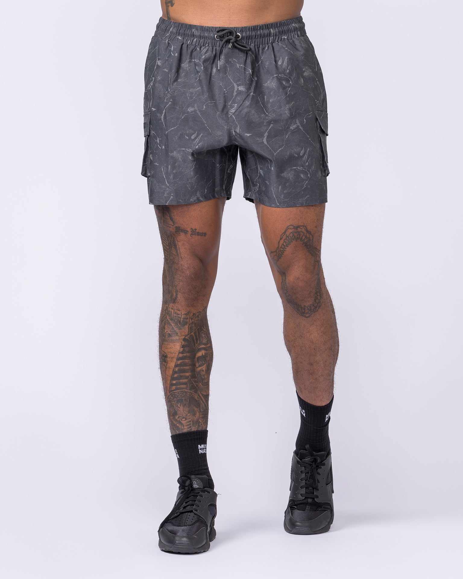 Daily Cargo 5" Shorts - Washed Tree Camo Monochrome-Shorts-S-122506WTCMOM-S-MNAPPRL48041-3-Muscle Nation