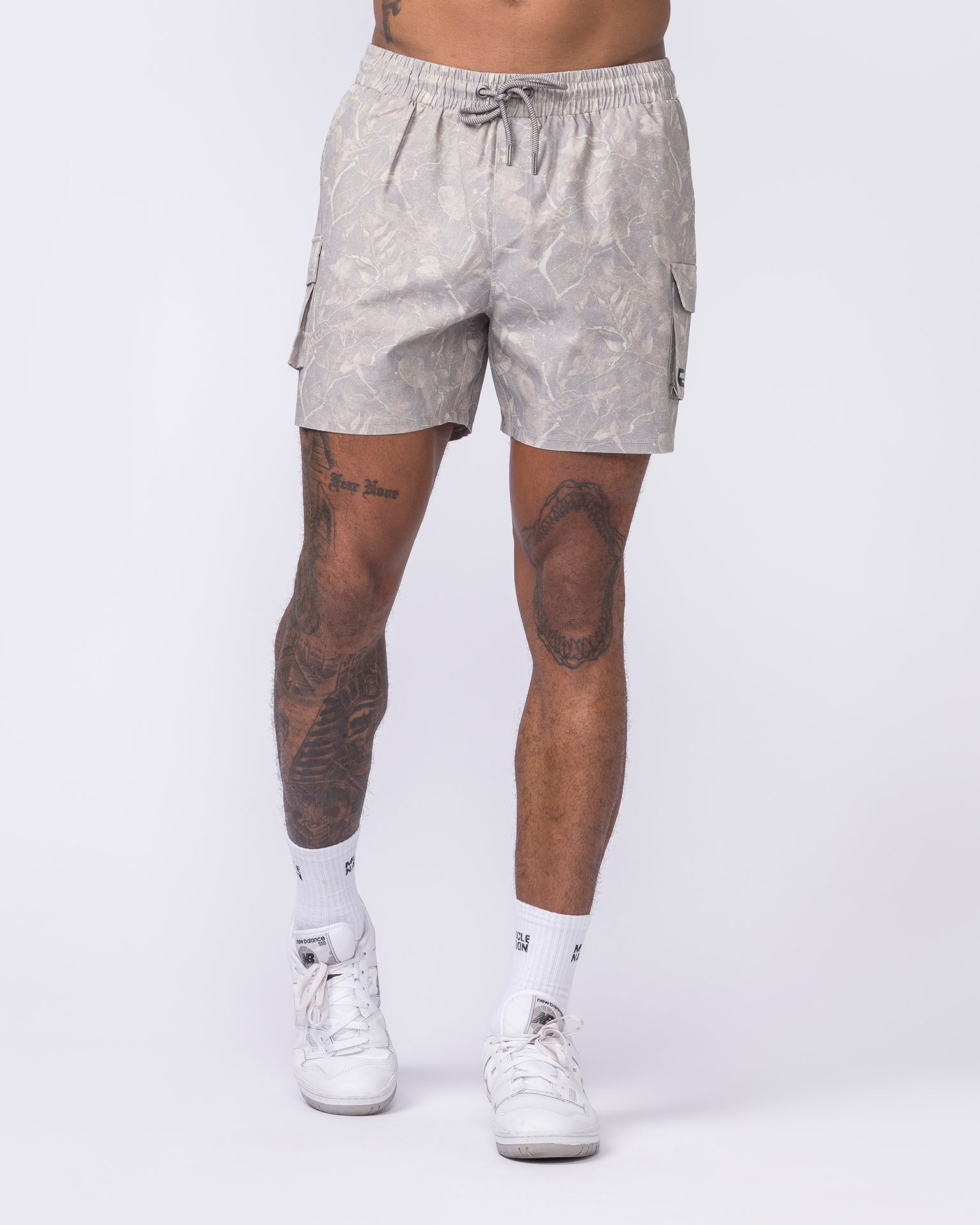 Daily Cargo 5" Shorts - Washed Tree Camo Cream-Shorts-S-122506WTCMOC-S-MNAPPRL48027-3-Muscle Nation