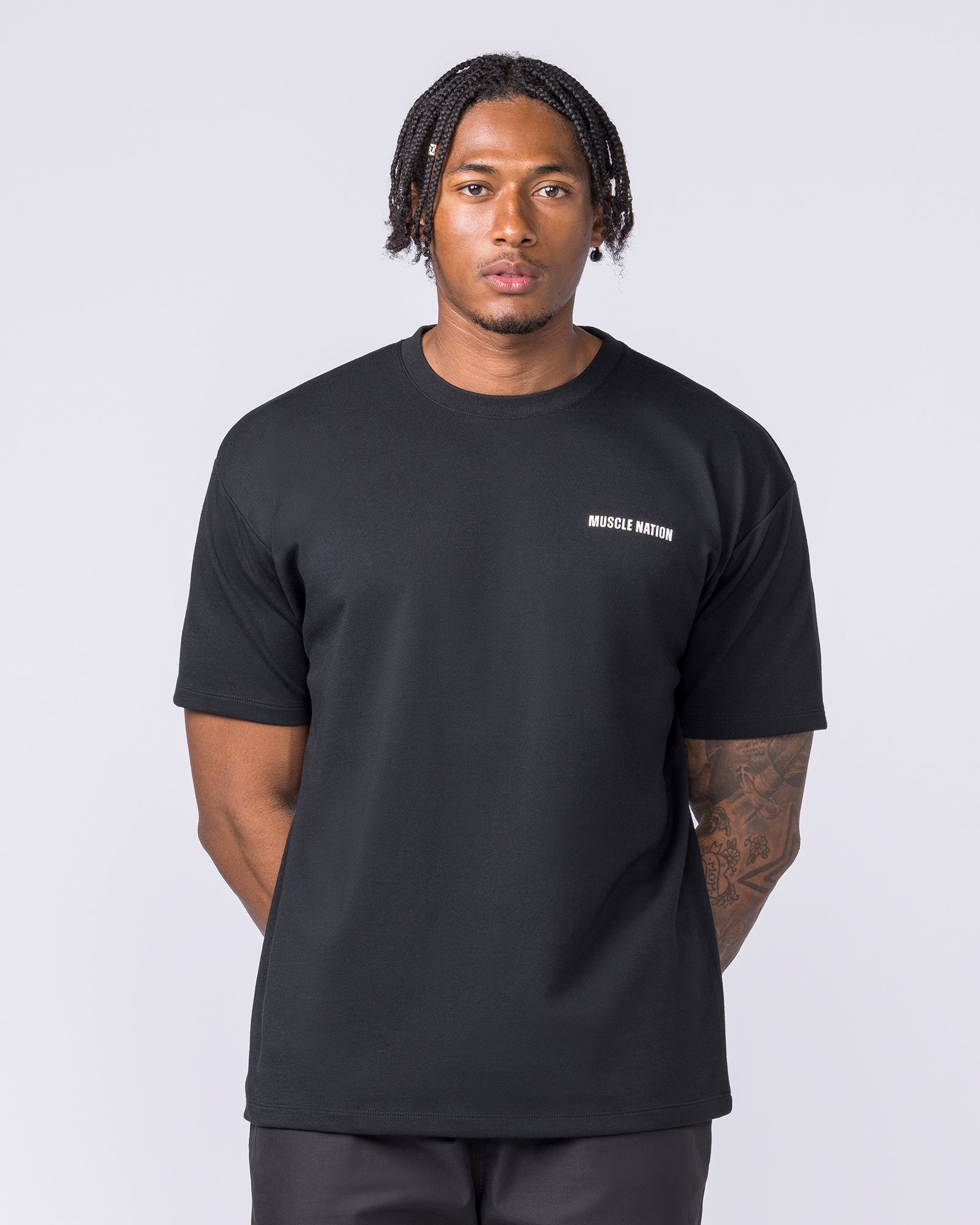 Daily Regular Fit Tee - Black-T-Shirts-S-012612BLK-S-MNAPPRL48188-3-Muscle Nation