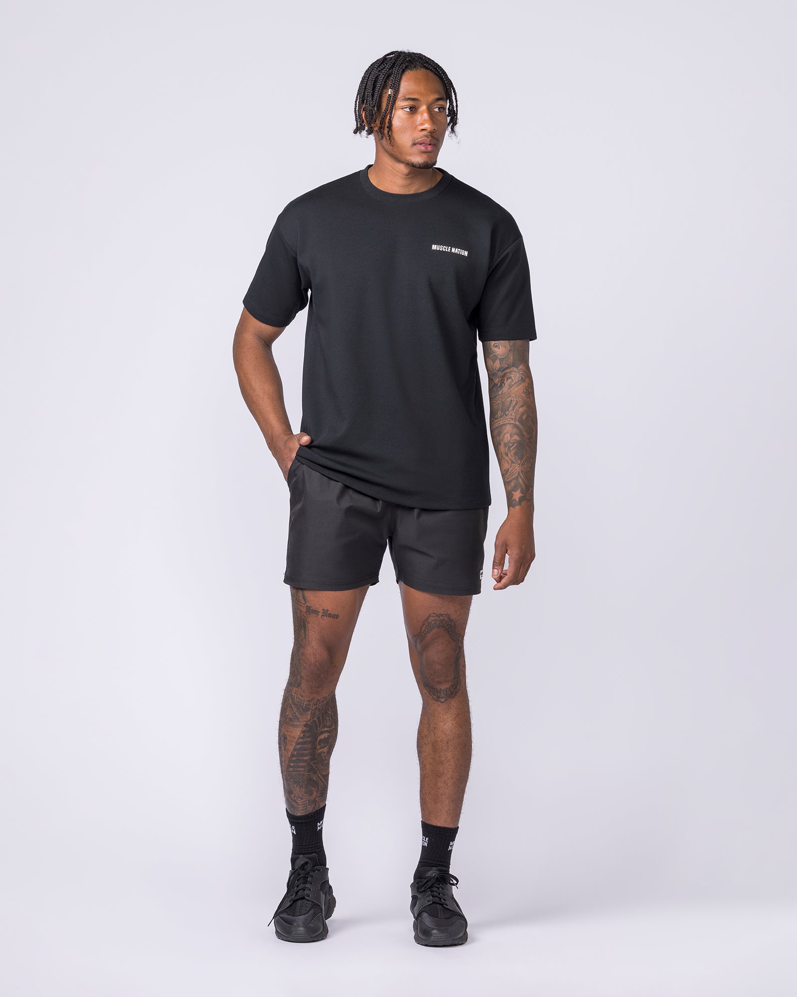 Daily Regular Fit Tee - Black-T-Shirts-S-012612BLK-S-MNAPPRL48188-6-Muscle Nation