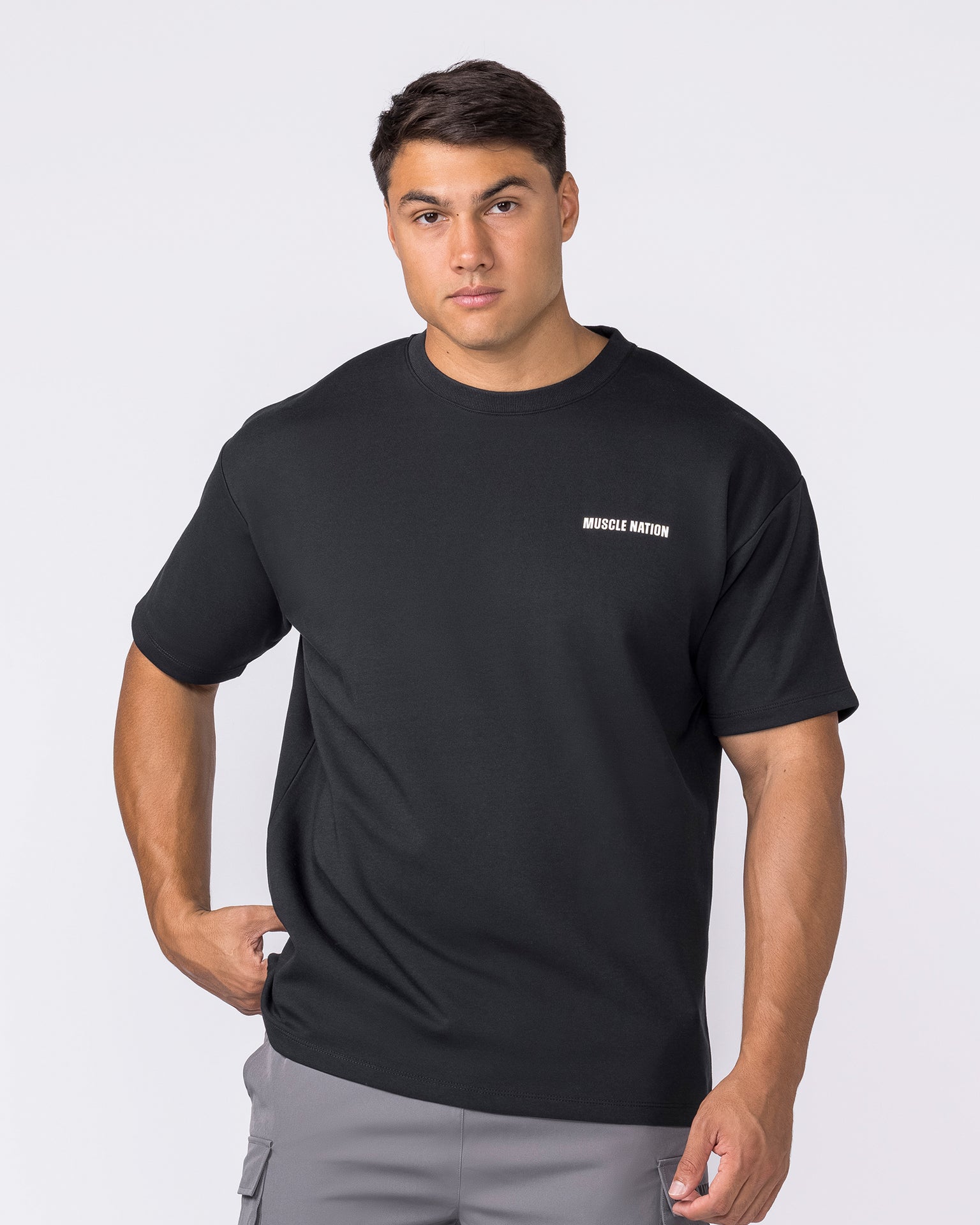 Daily Regular Fit Tee - Black-T-Shirts-S-012612BLK-S-MNAPPRL48188-3-Muscle Nation