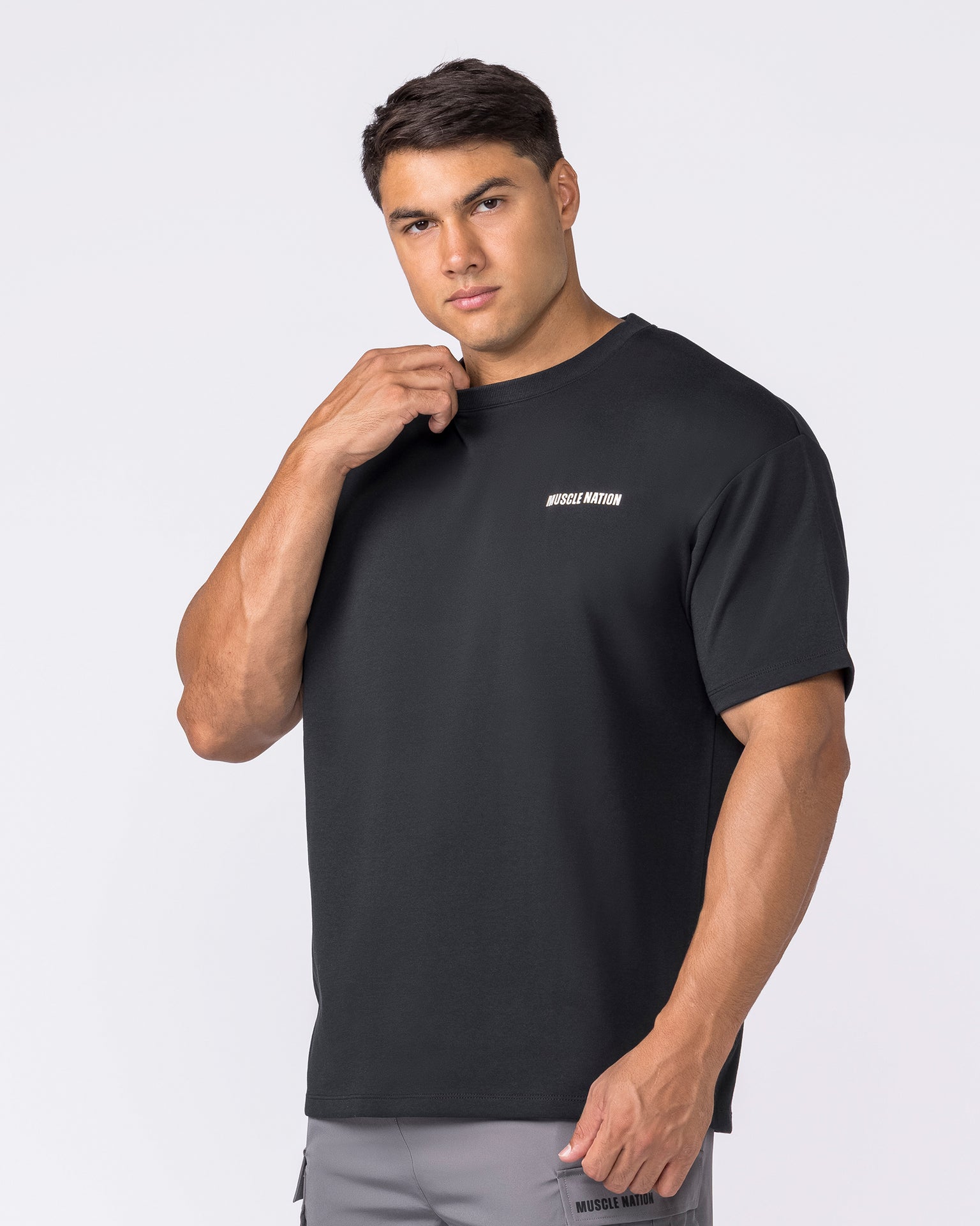 Daily Regular Fit Tee - Black-T-Shirts-S-012612BLK-S-MNAPPRL48188-4-Muscle Nation