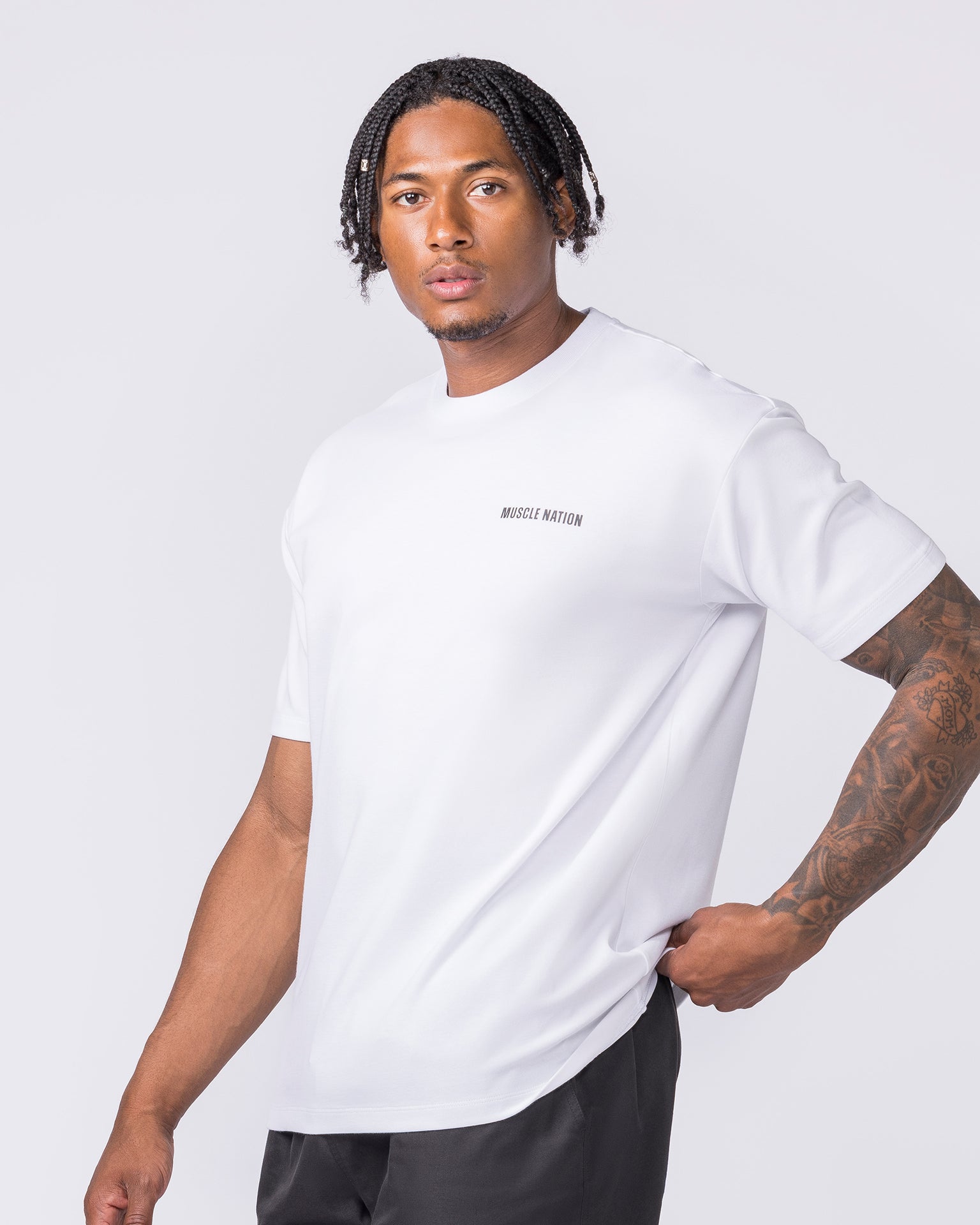 Daily Regular Fit Tee - White-T-Shirts-S-012612WHT-S-MNAPPRL48195-4-Muscle Nation