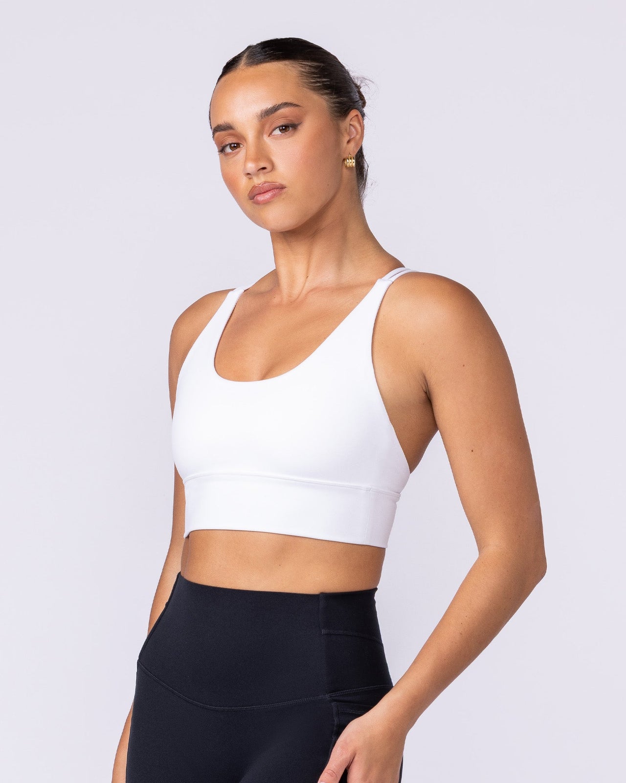 Dash Longline Bra White - Muscle Nation women's sports bra, view 3