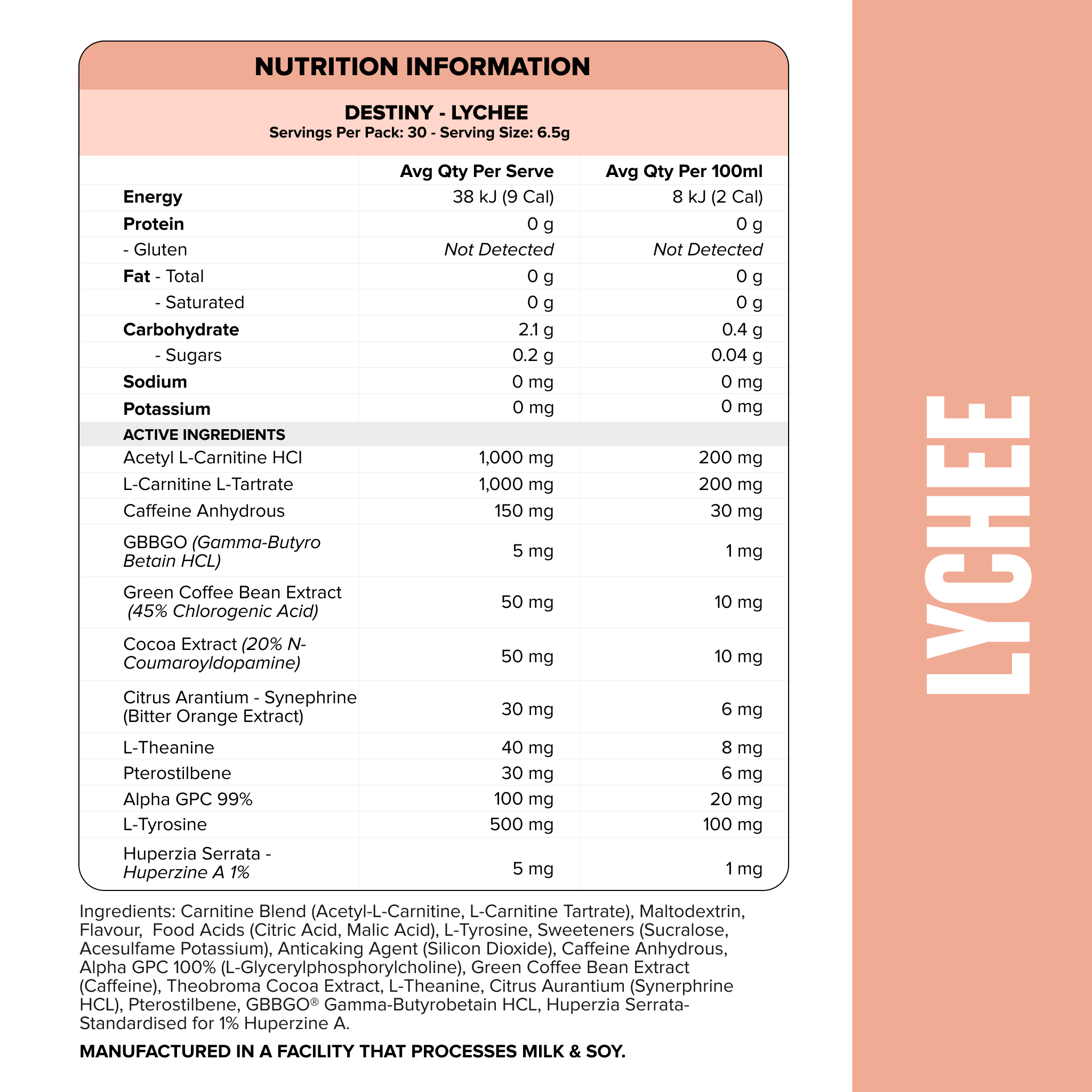 DESTINY Pre-Workout Burn - Lychee - 30 serves-Fat Burner-MNSUPPS0411-9359054002869-2-Muscle Nation