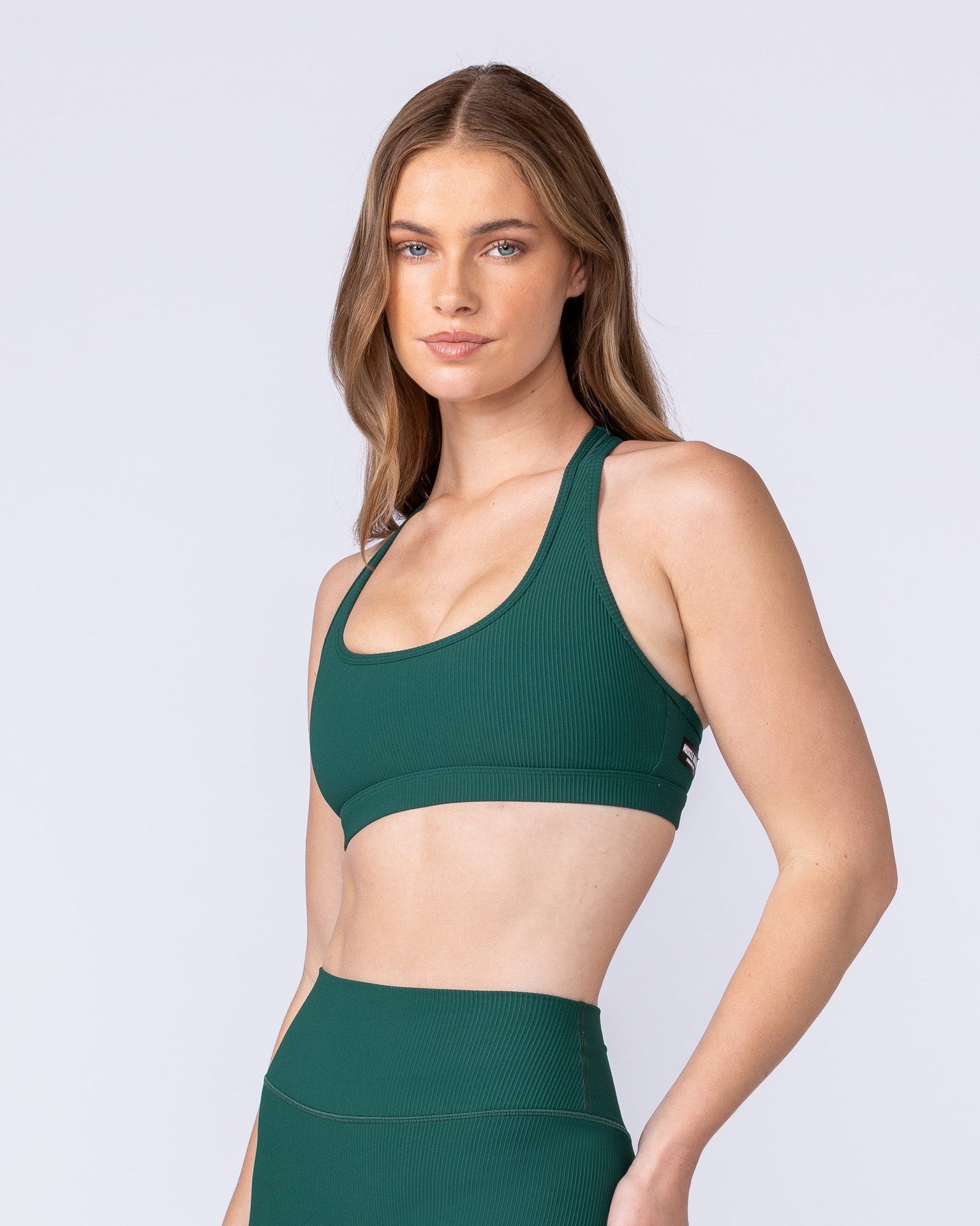 Drew Rib Bra - Evergreen-Sports Bras-XXS-112502EVEGRN-XXS-MNAPPRL45779-3-Muscle Nation