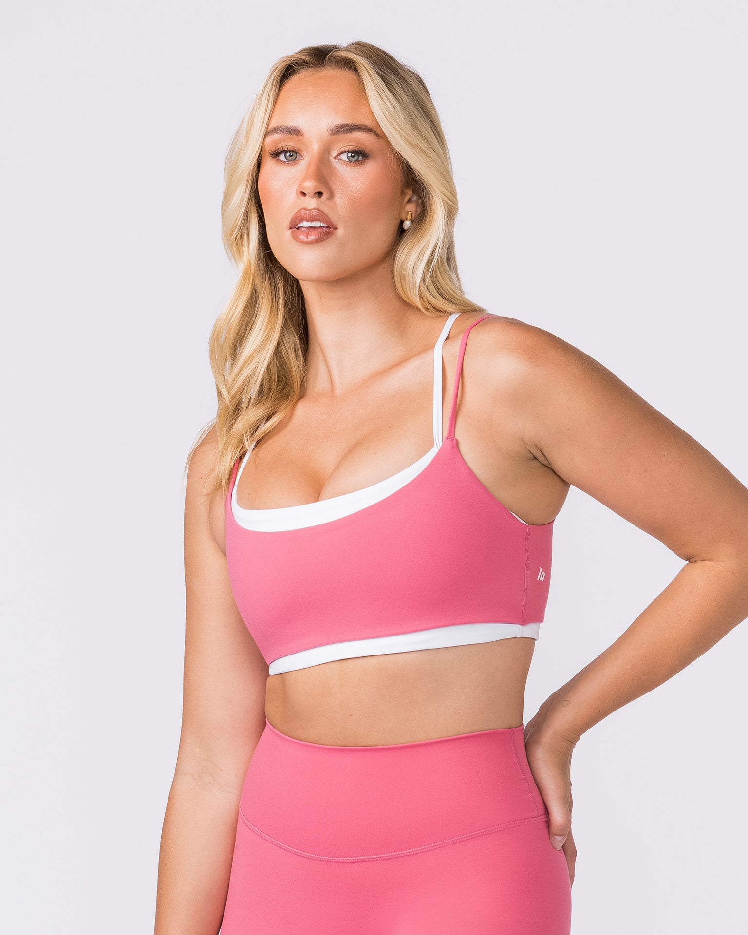 Duo Bralette - White/Petal-Bralettes-XXS-042605WPTL-XXS-MNAPPRL49982-4-Muscle Nation