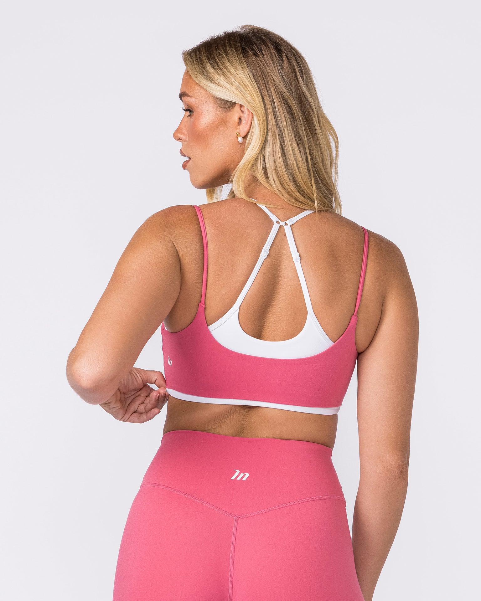 Duo Bralette - White/Petal-Bralettes-XXS-042605WPTL-XXS-MNAPPRL49982-5-Muscle Nation