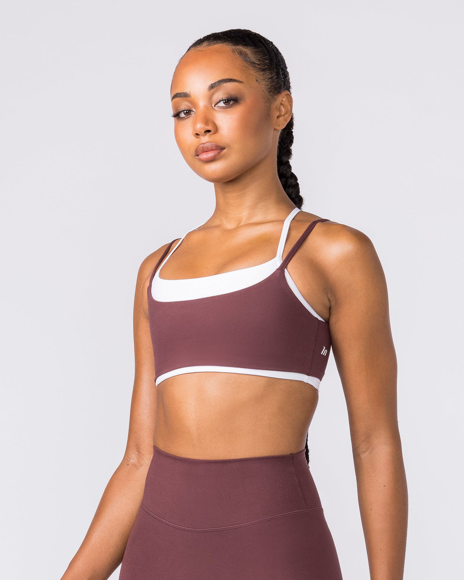 Duo Bralette - White/Rocky Road-Bralettes-XXS-042605WRKRD-XXS-MNAPPRL50006-4-Muscle Nation