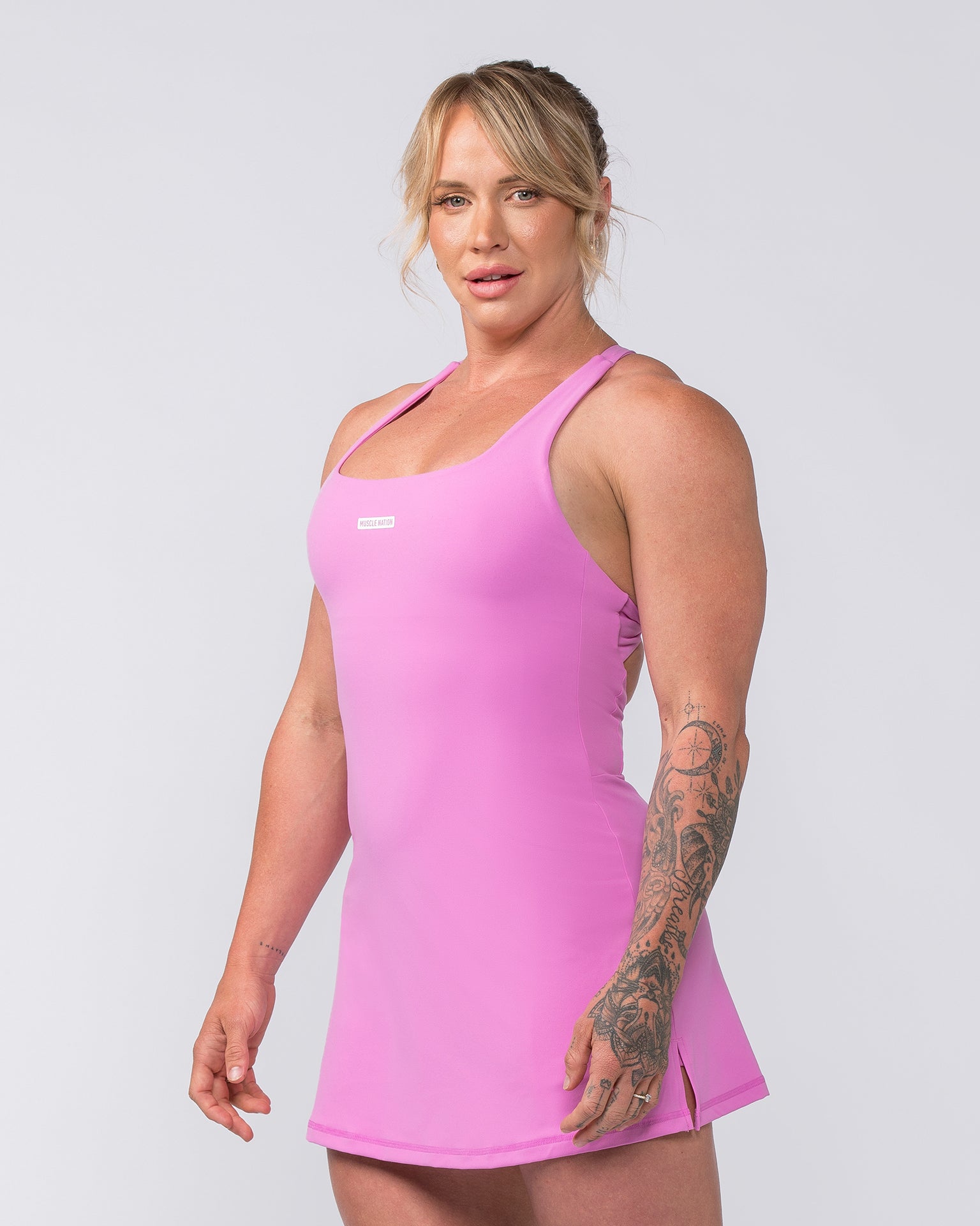 MN x Em King Aura Dress - Fondant Pink-Bottoms-XXS-082412FONPNK-XXS-MNAPPRL34558-5-Muscle Nation