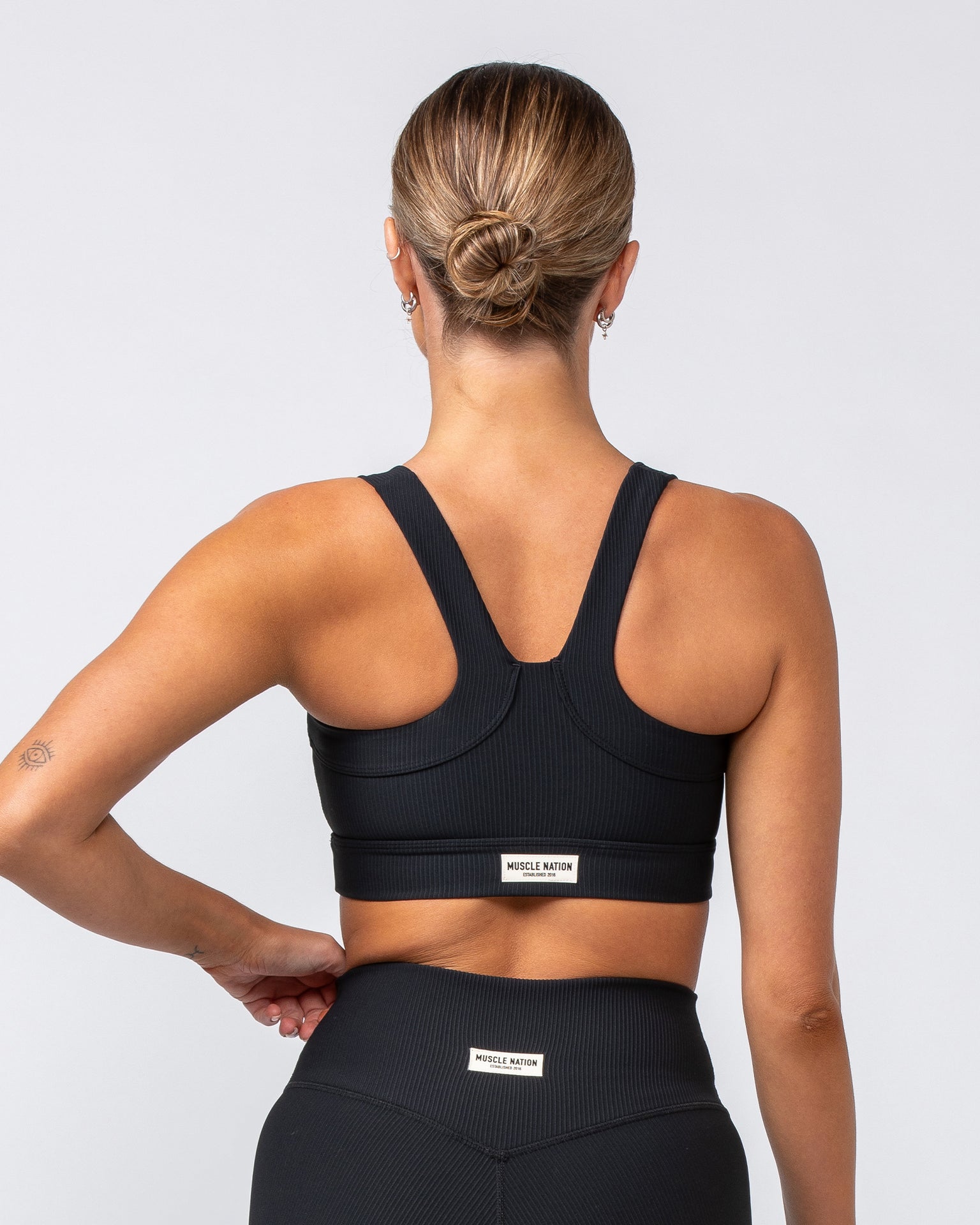 Rebound Rib Bra - Black-Sports Bras-XS-062418BLK-XS-MNAPPRL31606-5-Muscle Nation