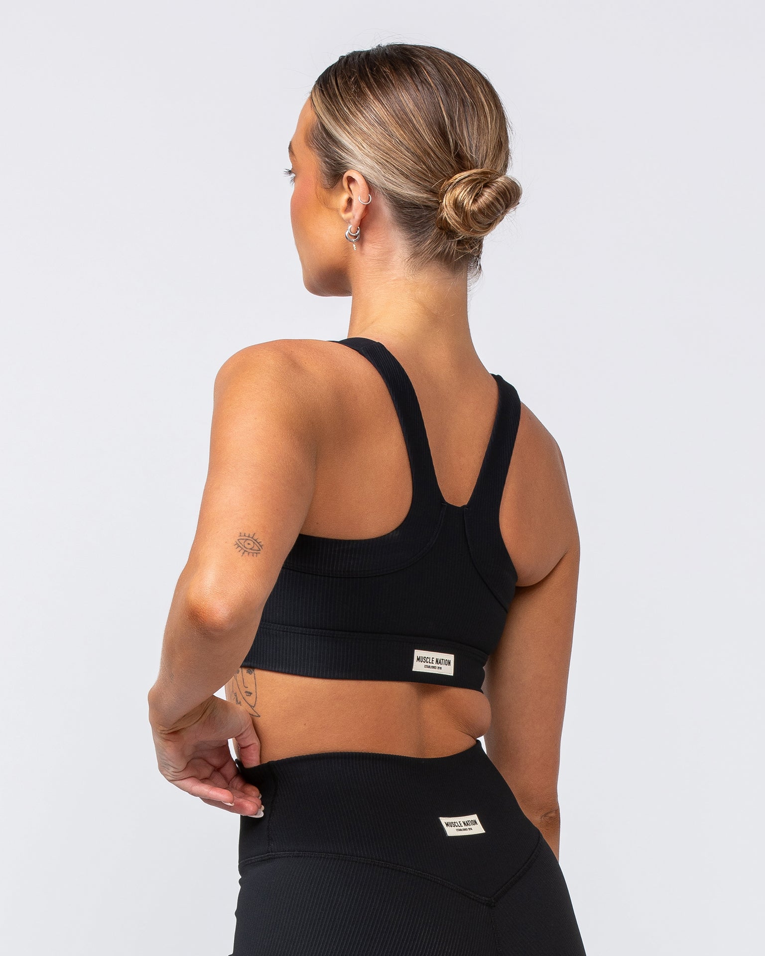 Rebound Rib Bra - Black-Sports Bras-XS-062418BLK-XS-MNAPPRL31606-4-Muscle Nation