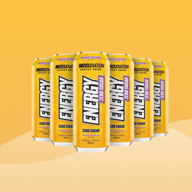 ENERGY DRINK Zero Sugar - Mango Passion 500ml (12 Pack)-Energy Drinks-MNSUPPS0272-19359054000817-1-Muscle Nation