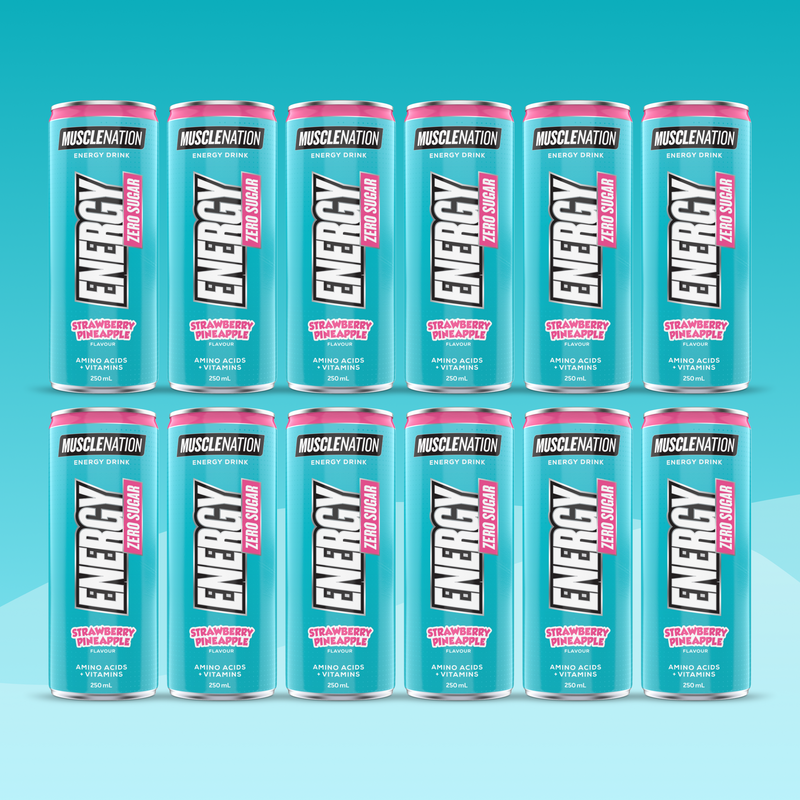 MN ENERGY DRINK Zero Sugar - Strawberry Pineapple 250ml (12 Pack)-MNSUPPS0456-19359054001746-1-Muscle Nation