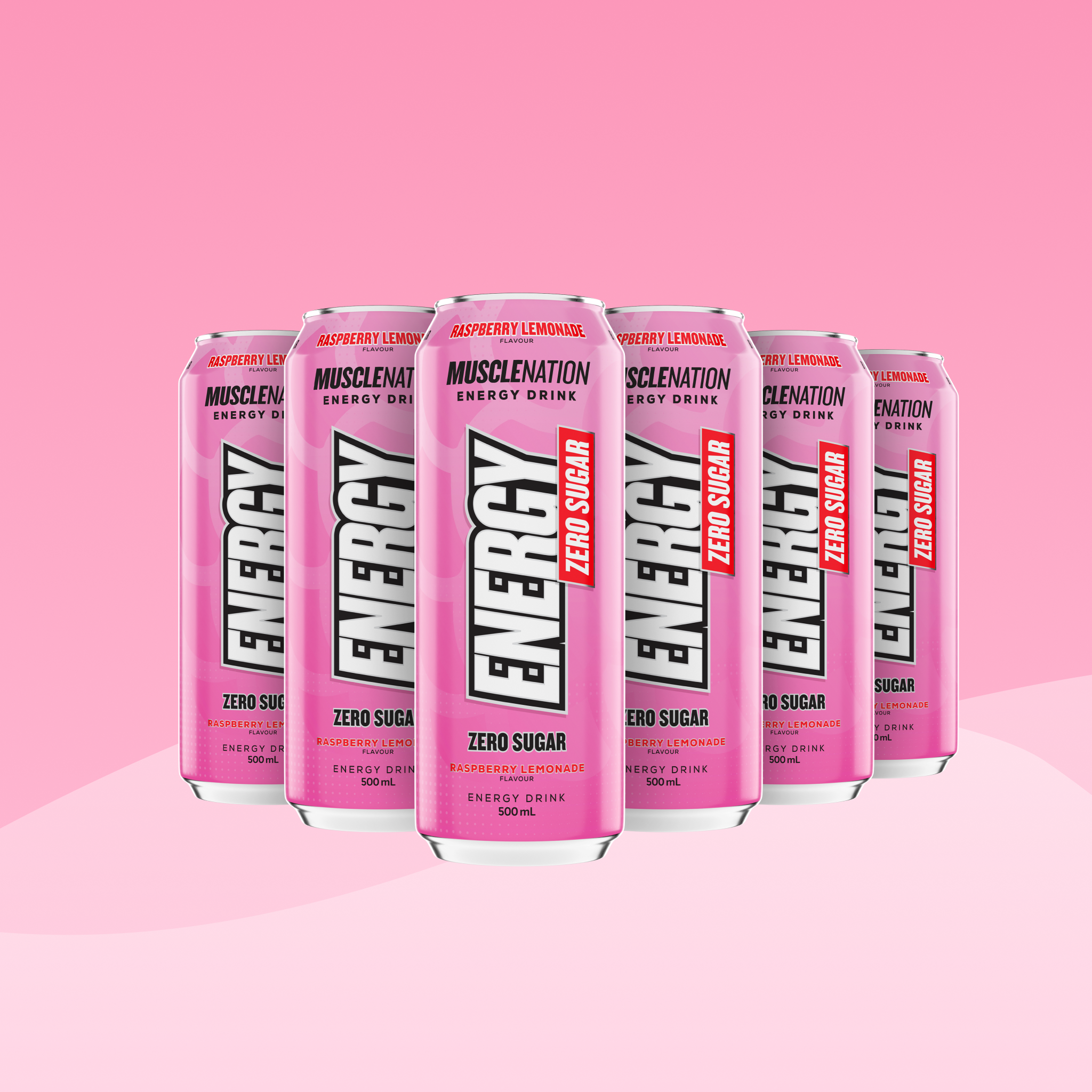 MN ENERGY DRINK Zero Sugar - Raspberry Lemonade 500ml (12 Pack)-Energy Drinks-MNSUPPS0274-19359054000800-1-Muscle Nation