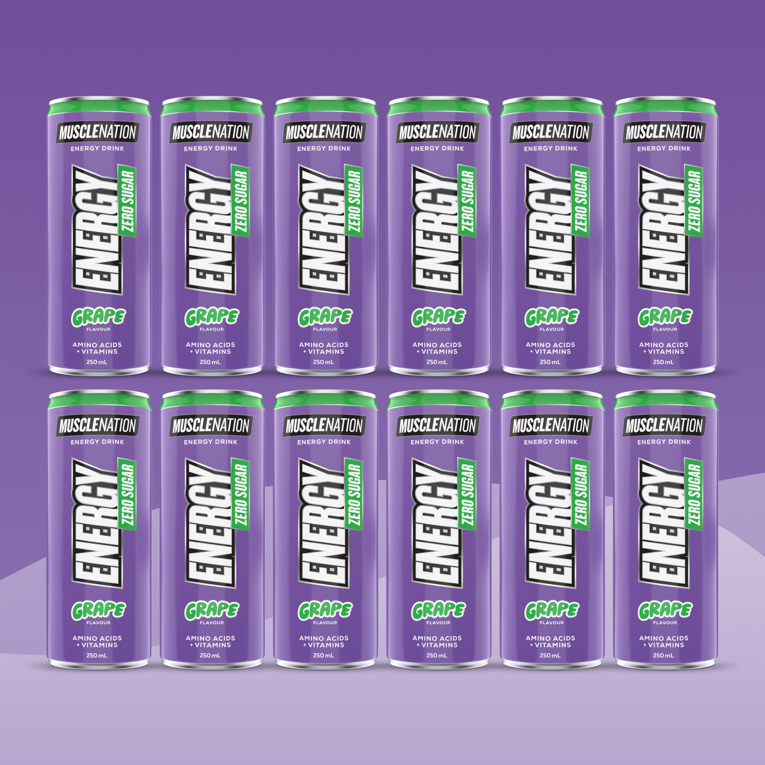 MN ENERGY DRINK Zero Sugar - Grape 250ml Can (12 Pack)-MNSUPPS0457-19359054001739-1-Muscle Nation