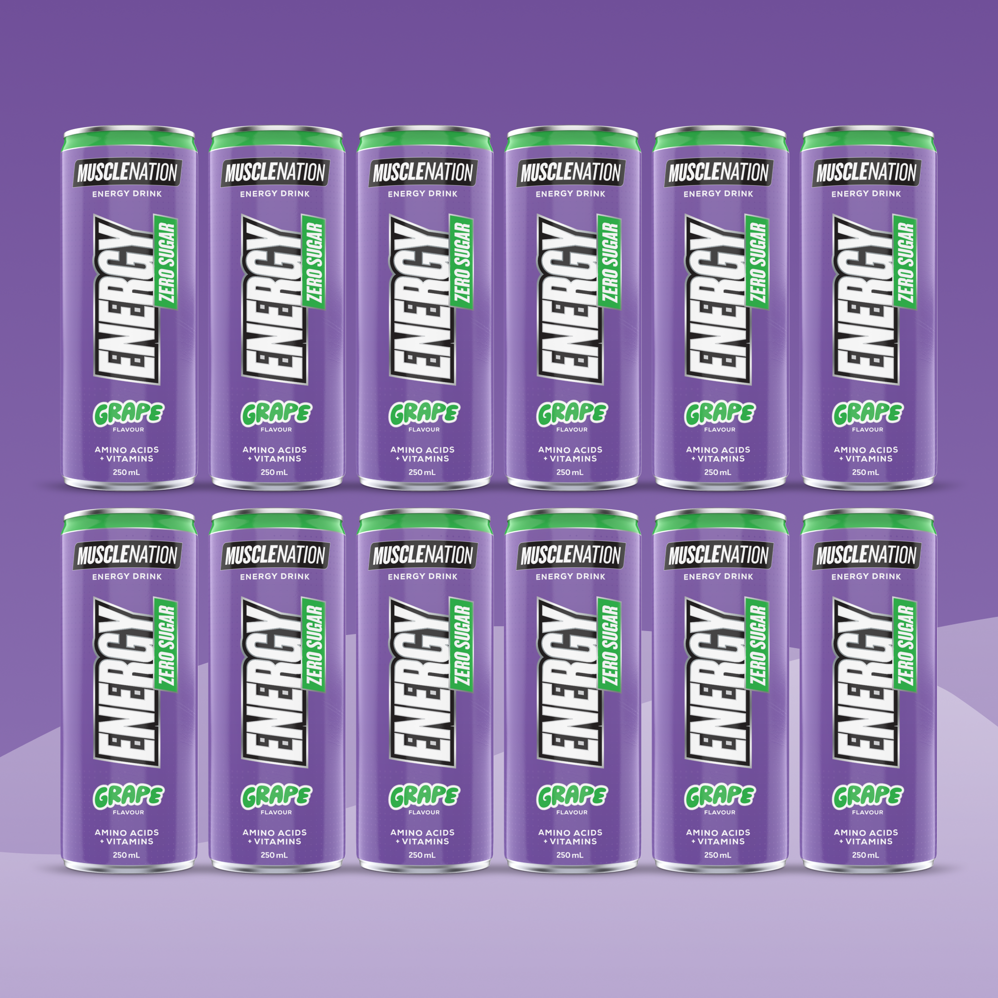 MN ENERGY DRINK Zero Sugar - Grape 250ml Can (12 Pack)-MNSUPPS0457-19359054001739-1-Muscle Nation