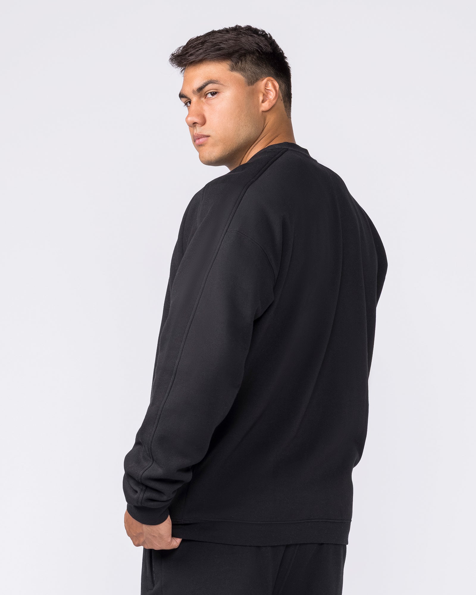 Essential Crew Pullover - Black-Jumpers & Hoodies-XS-042633BLK-XS-MNAPPRL50333-2-Muscle Nation